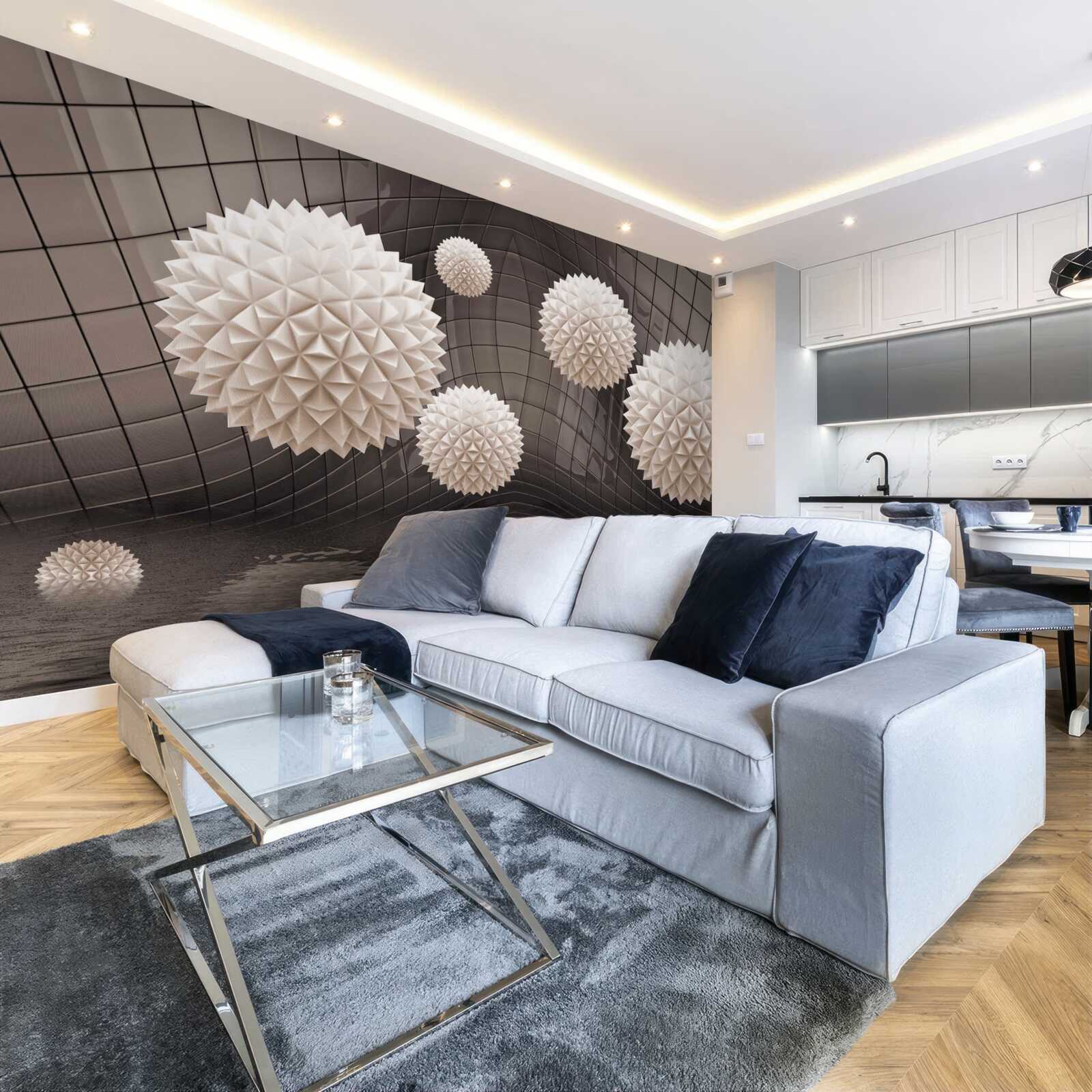 Fototapeta ostré guličky vznášajúce sa vo vzduchu v svetloružovej farbe