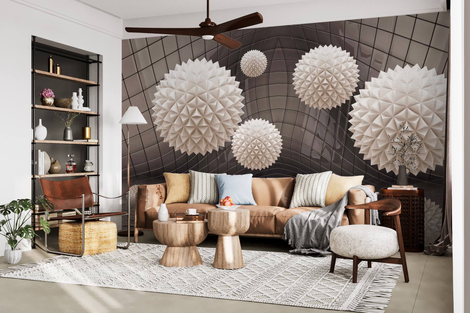 Fototapeta ostré guličky vznášajúce sa vo vzduchu v svetloružovej farbe