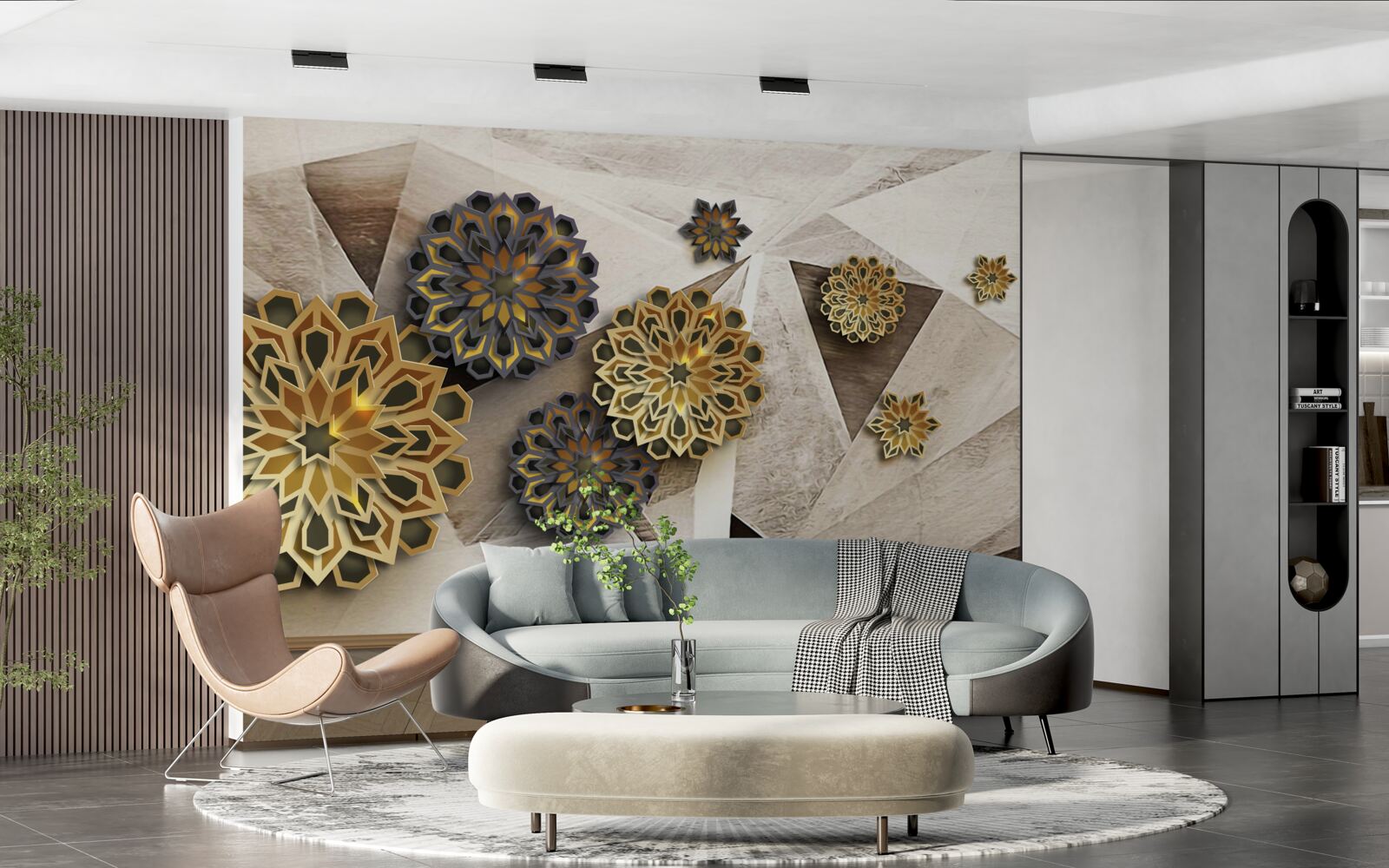 Fototapeta objemové kvetinové abstrakcie