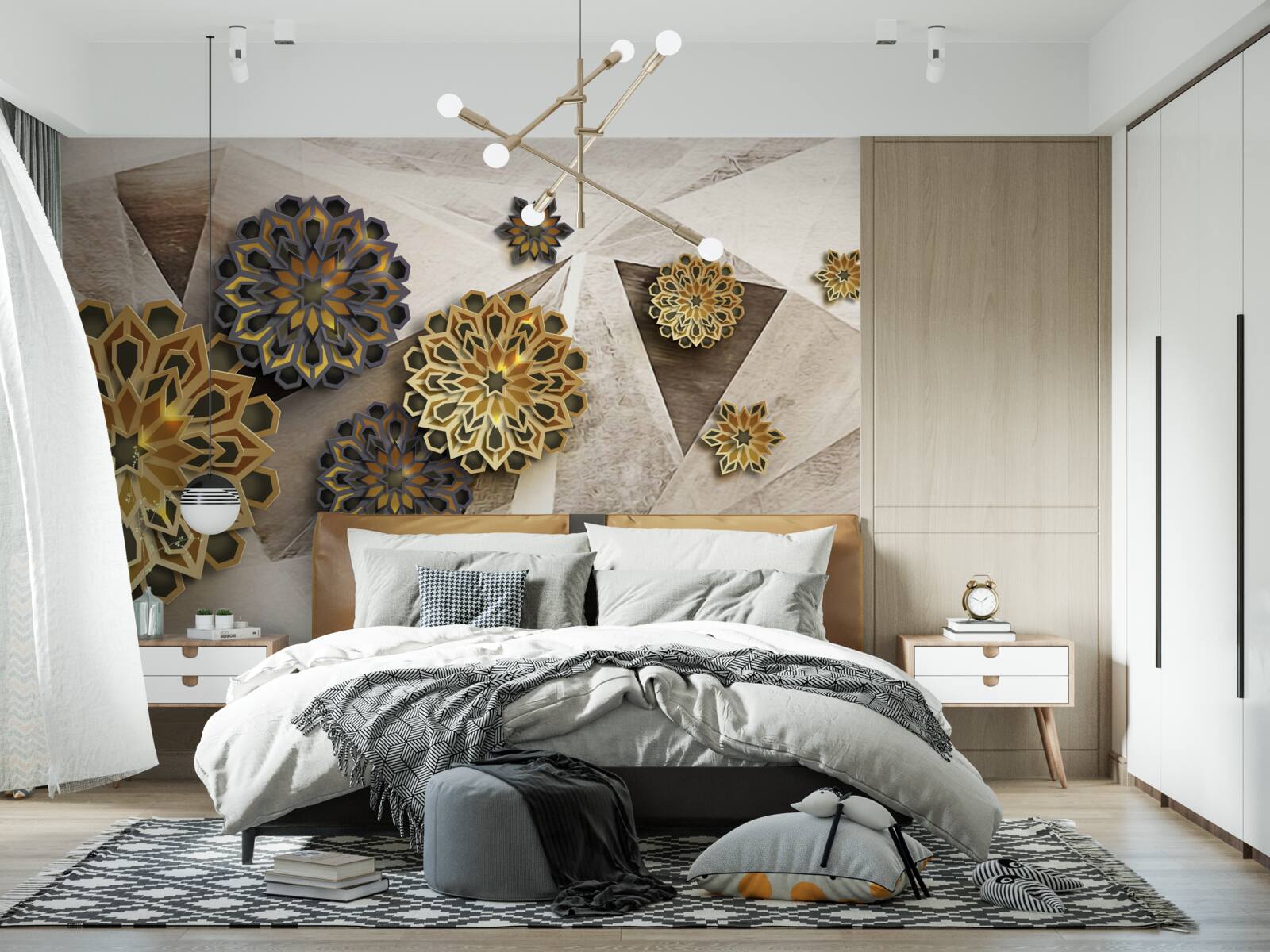 Fototapeta objemové kvetinové abstrakcie