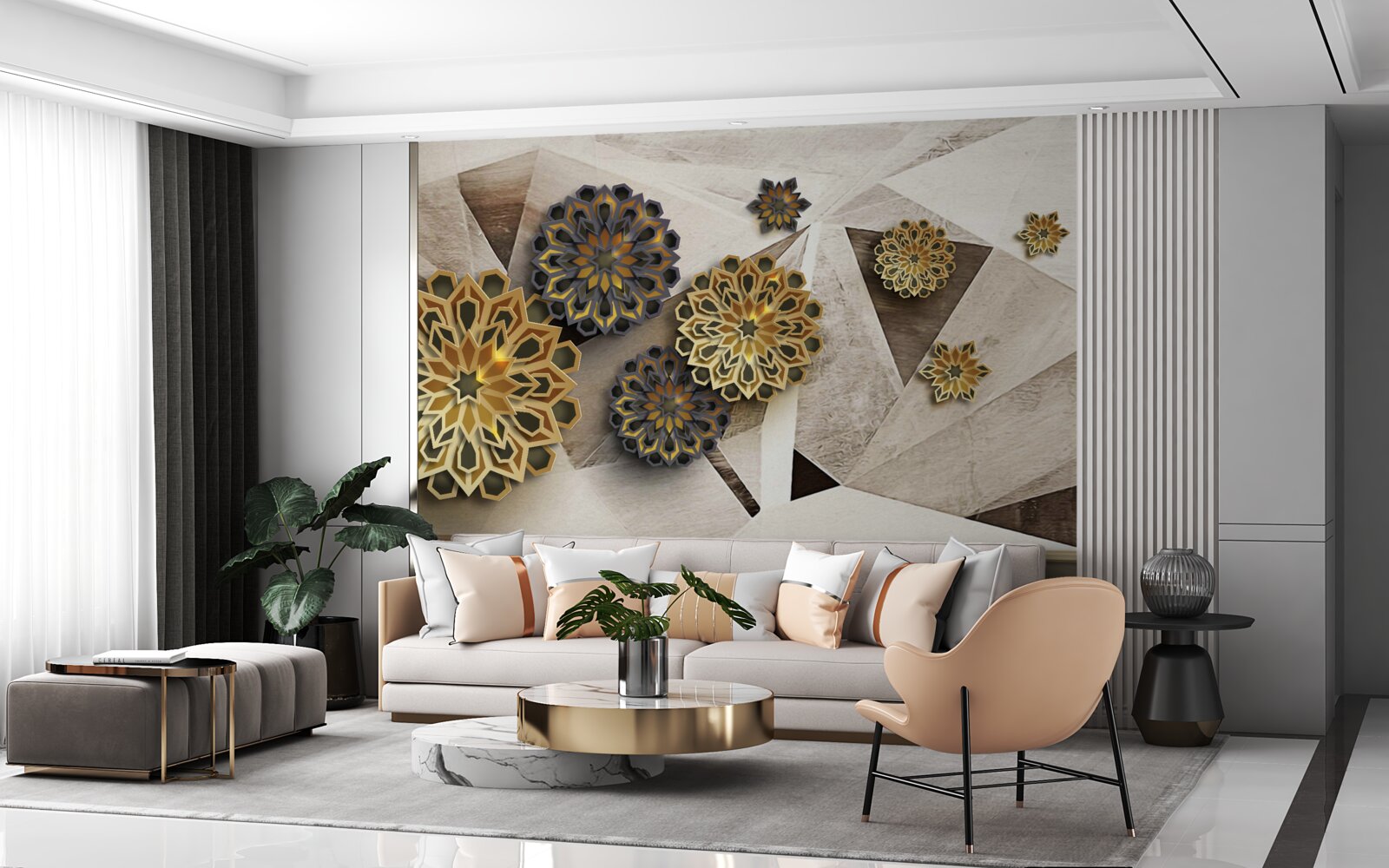 Fototapeta objemové kvetinové abstrakcie