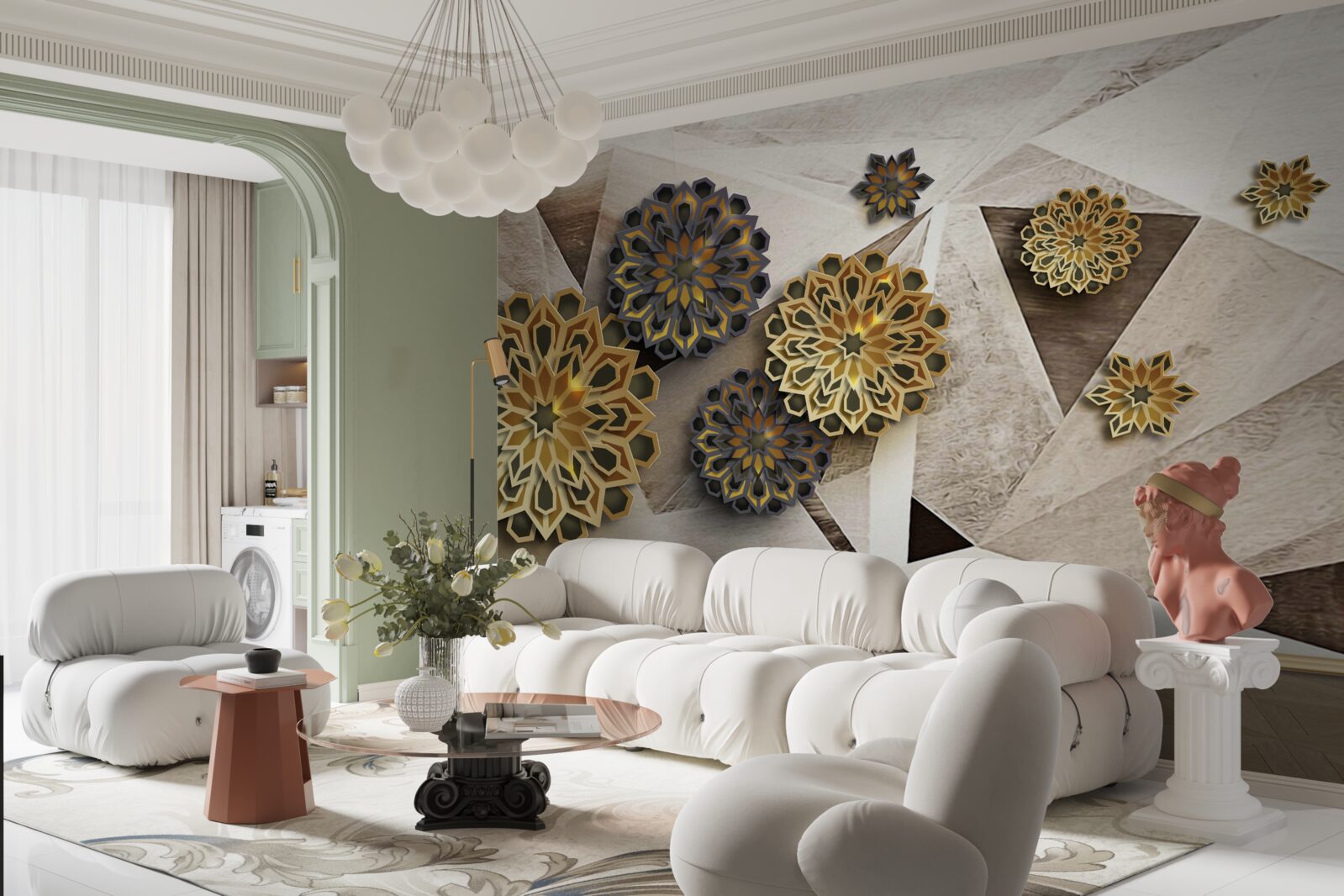 Fototapeta objemové kvetinové abstrakcie