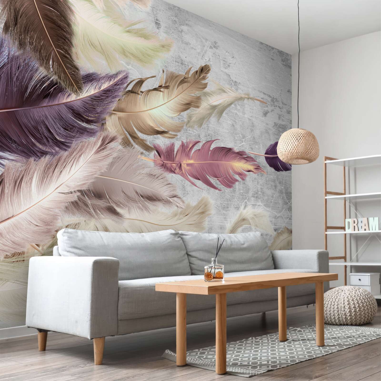 Fototapeta pierka rôznych farieb sa hojdajú vo vetre