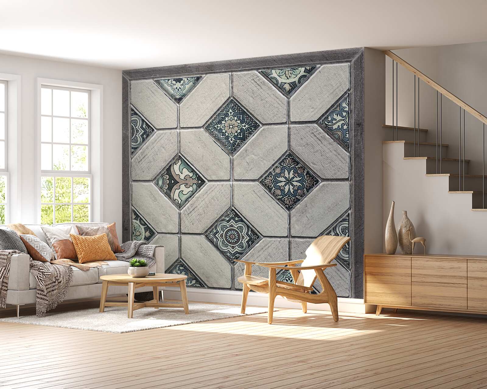 Fototapeta tvary, ktoré sa spájajú v abstrakcii