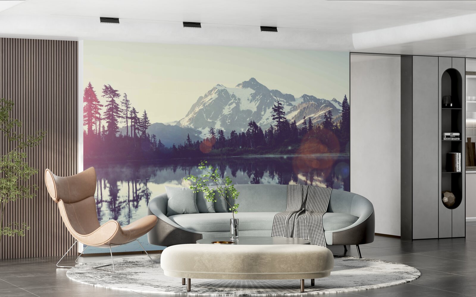 Fototapeta úchvatný pohľad na hory a lesy odrážajúce sa v krištáľovo čistej vode