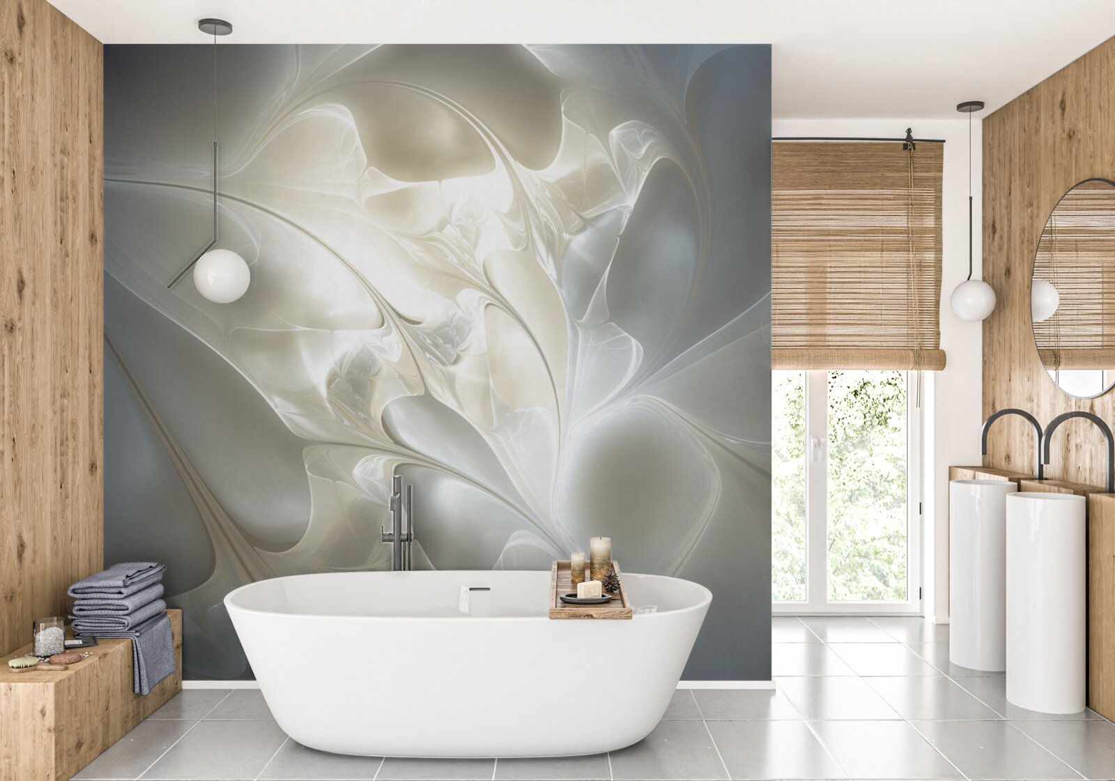 Fototapeta lúče svetla cez lupene kvetov