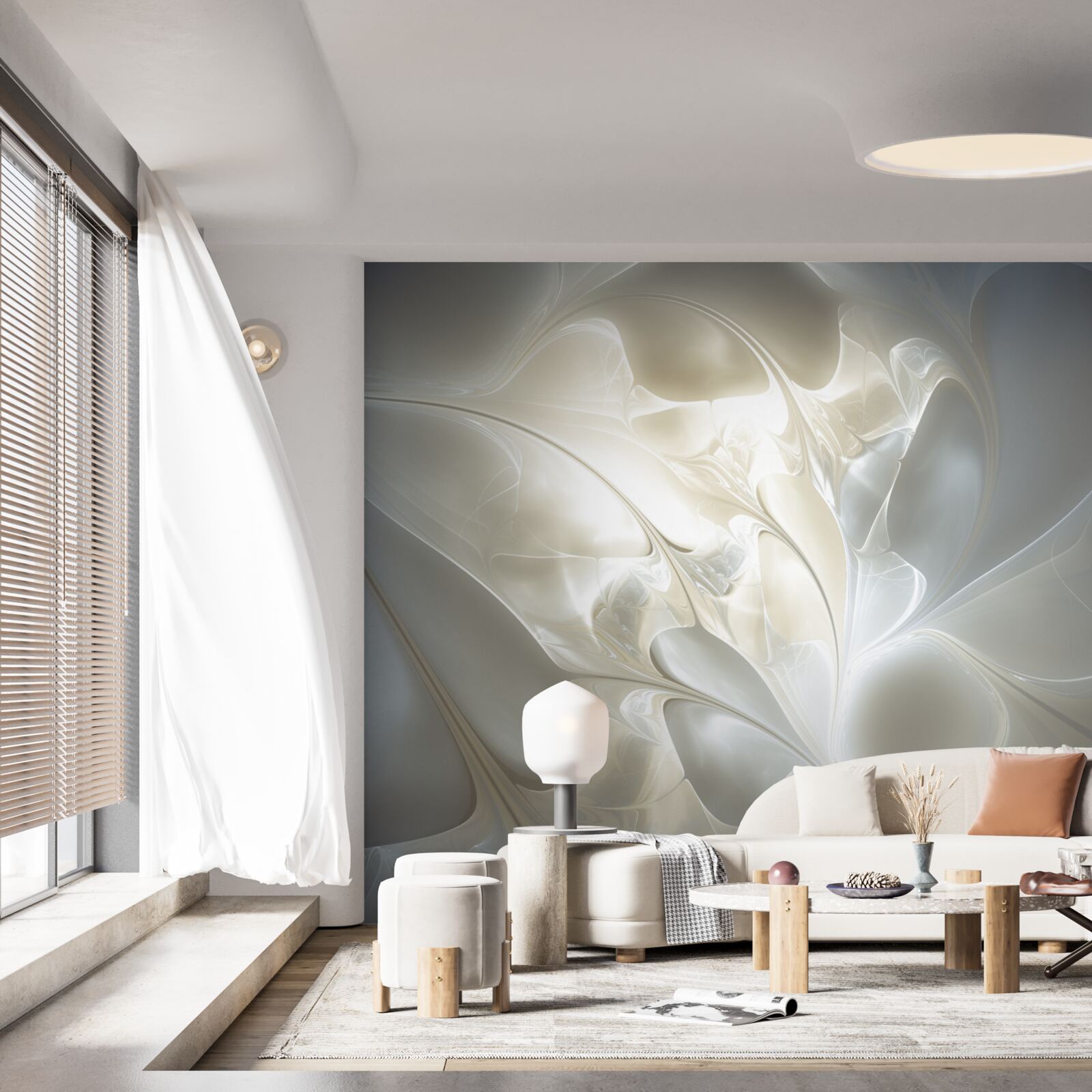 Fototapeta lúče svetla cez lupene kvetov