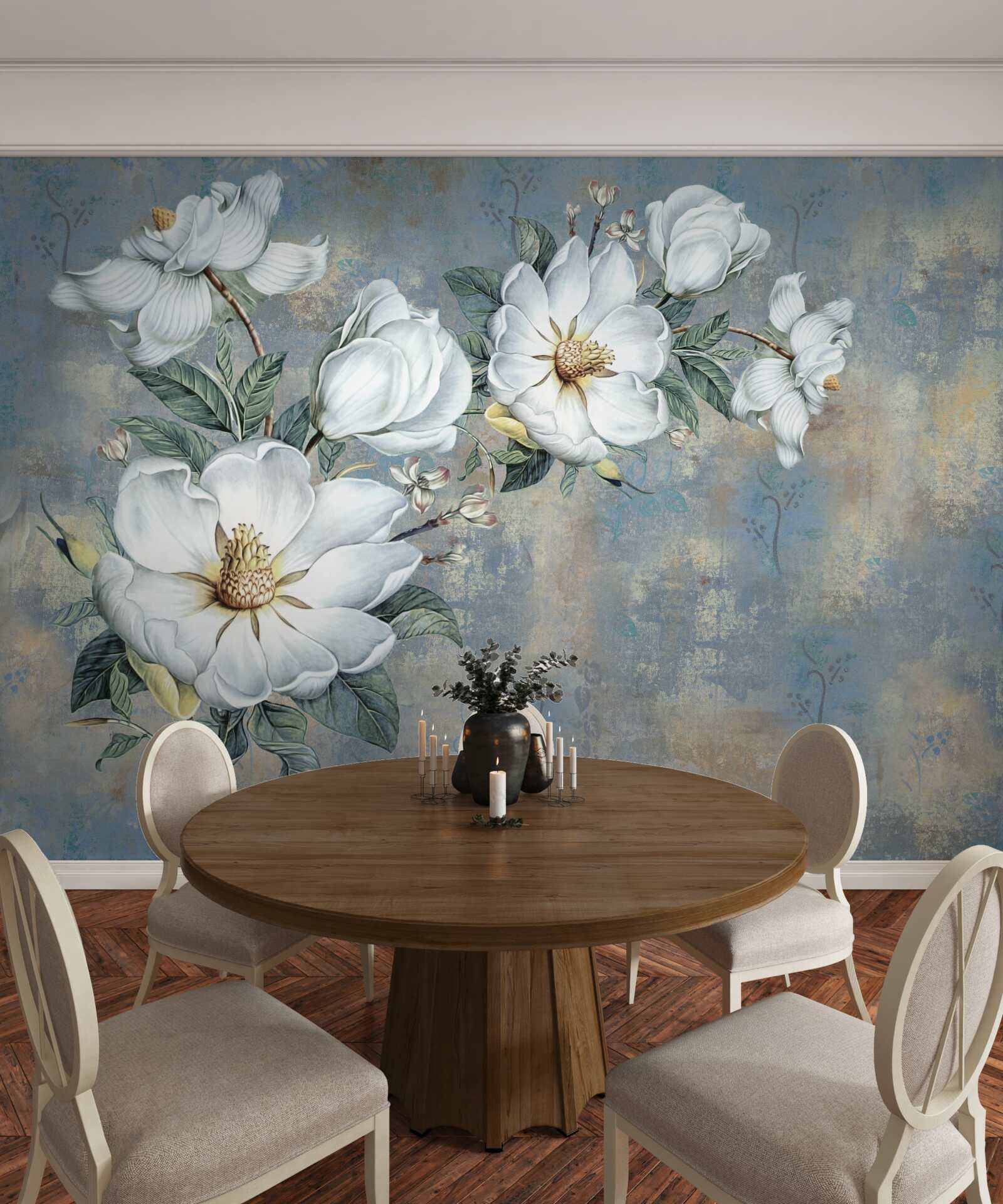 Fototapeta púčiky bielej ľalie spočívajú na vodnej hladine