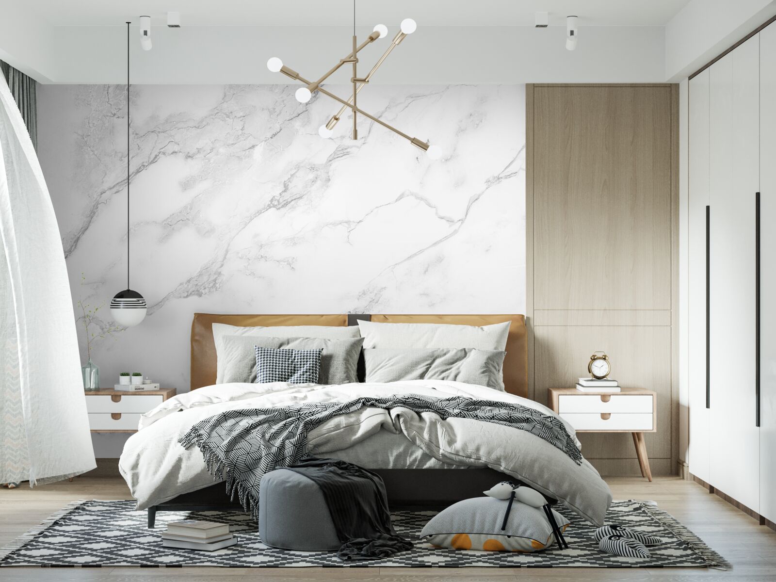 Fototapeta biely mramor so vzormi