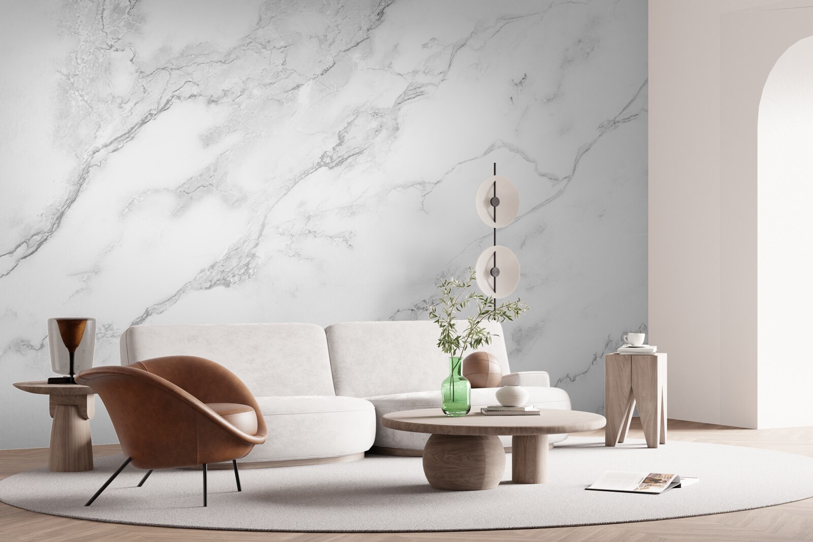 Fototapeta biely mramor so vzormi