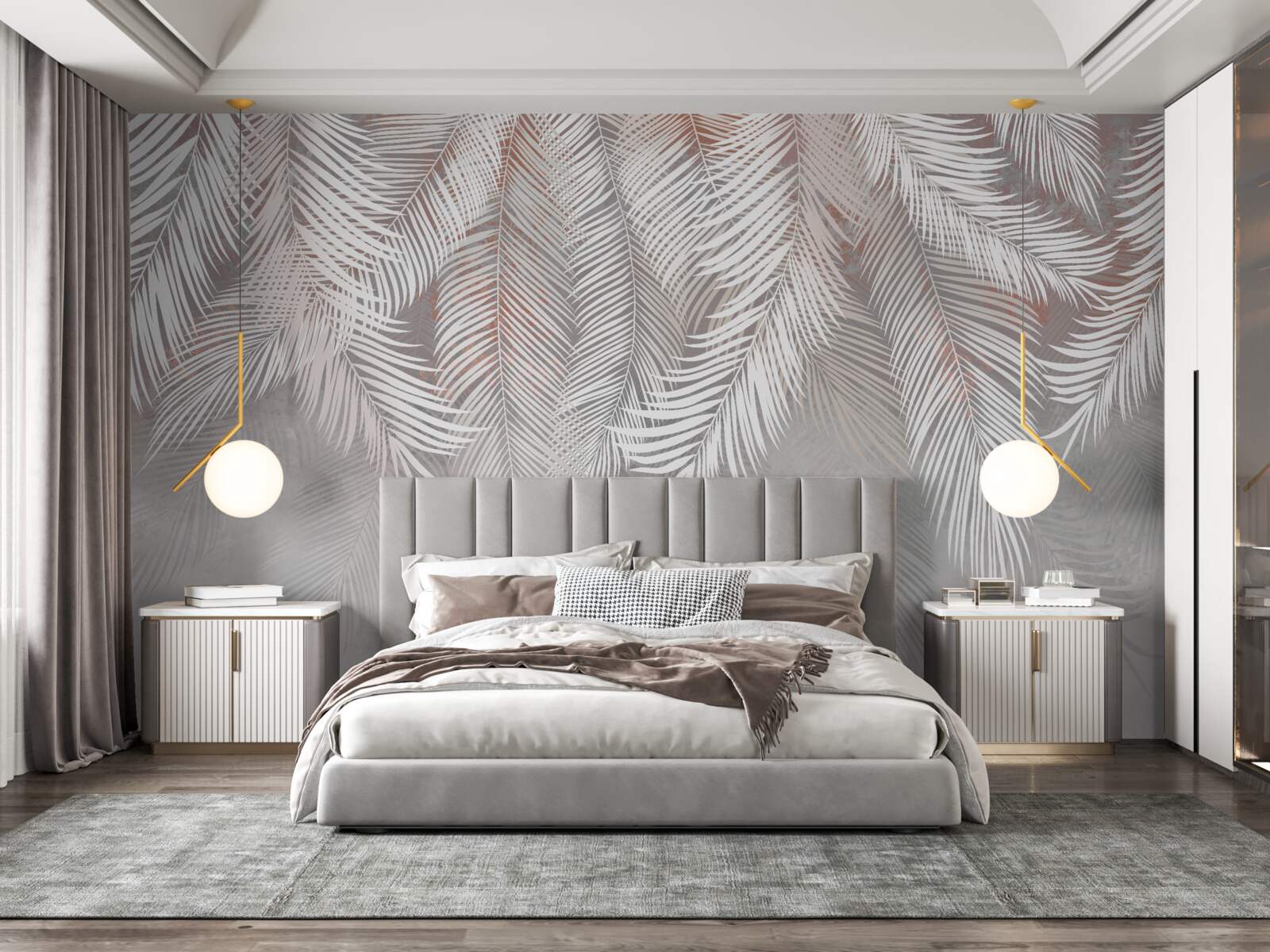 Fototapeta svetlohnedá farba palmových konárov