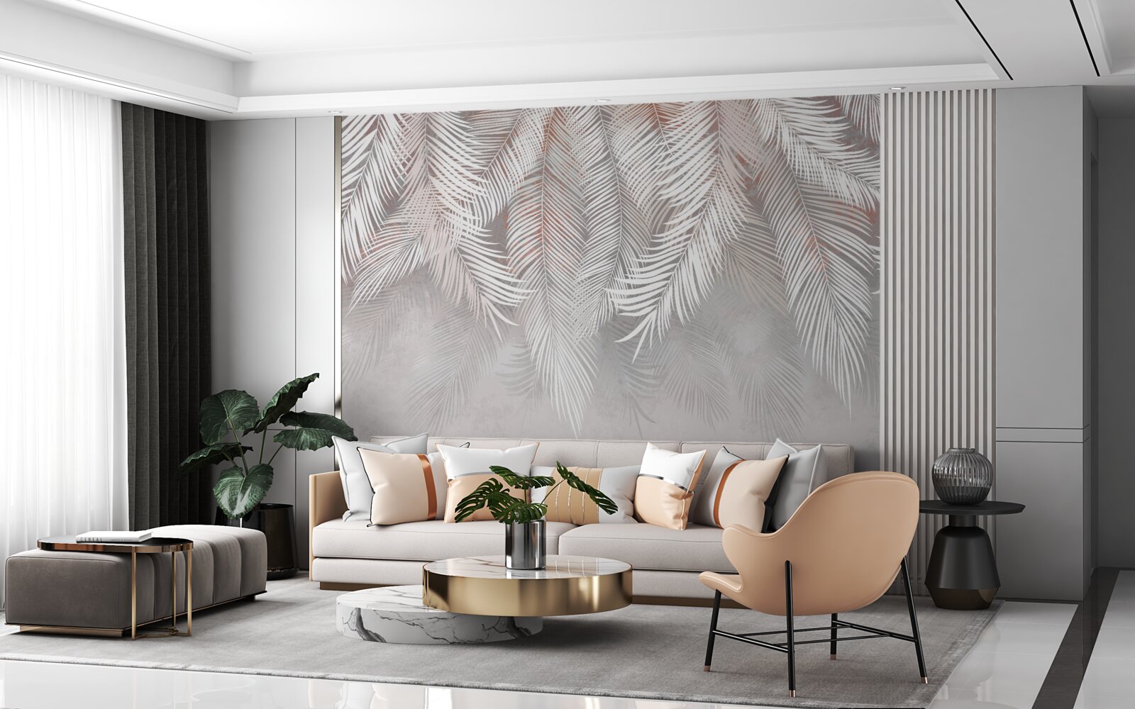 Fototapeta svetlohnedá farba palmových konárov