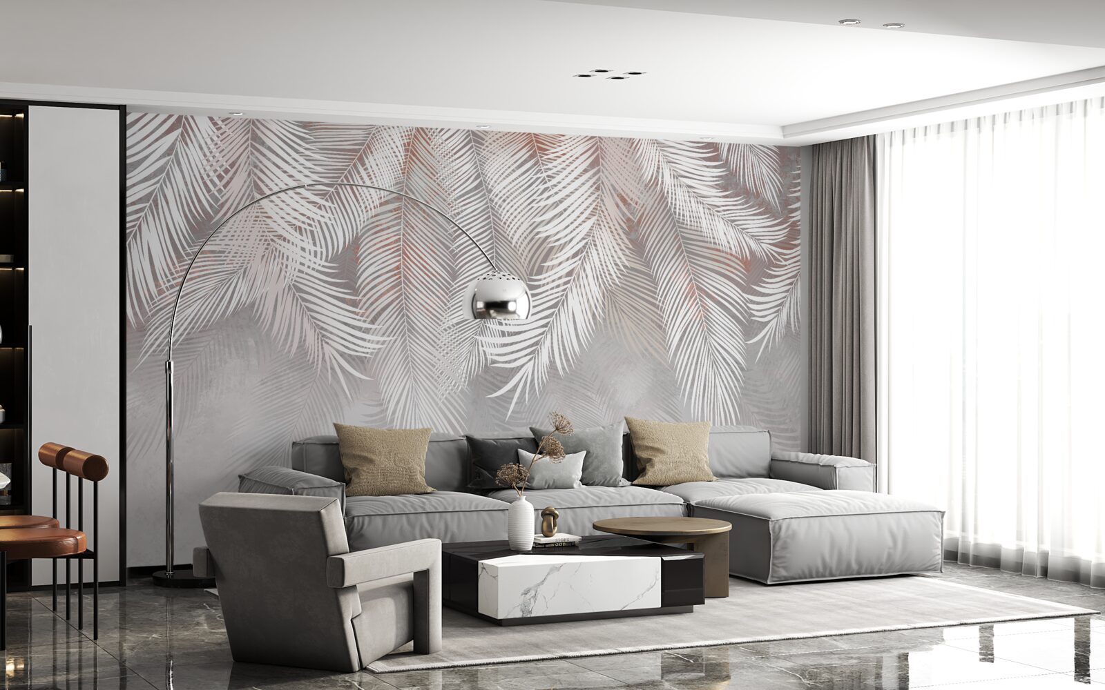 Fototapeta svetlohnedá farba palmových konárov