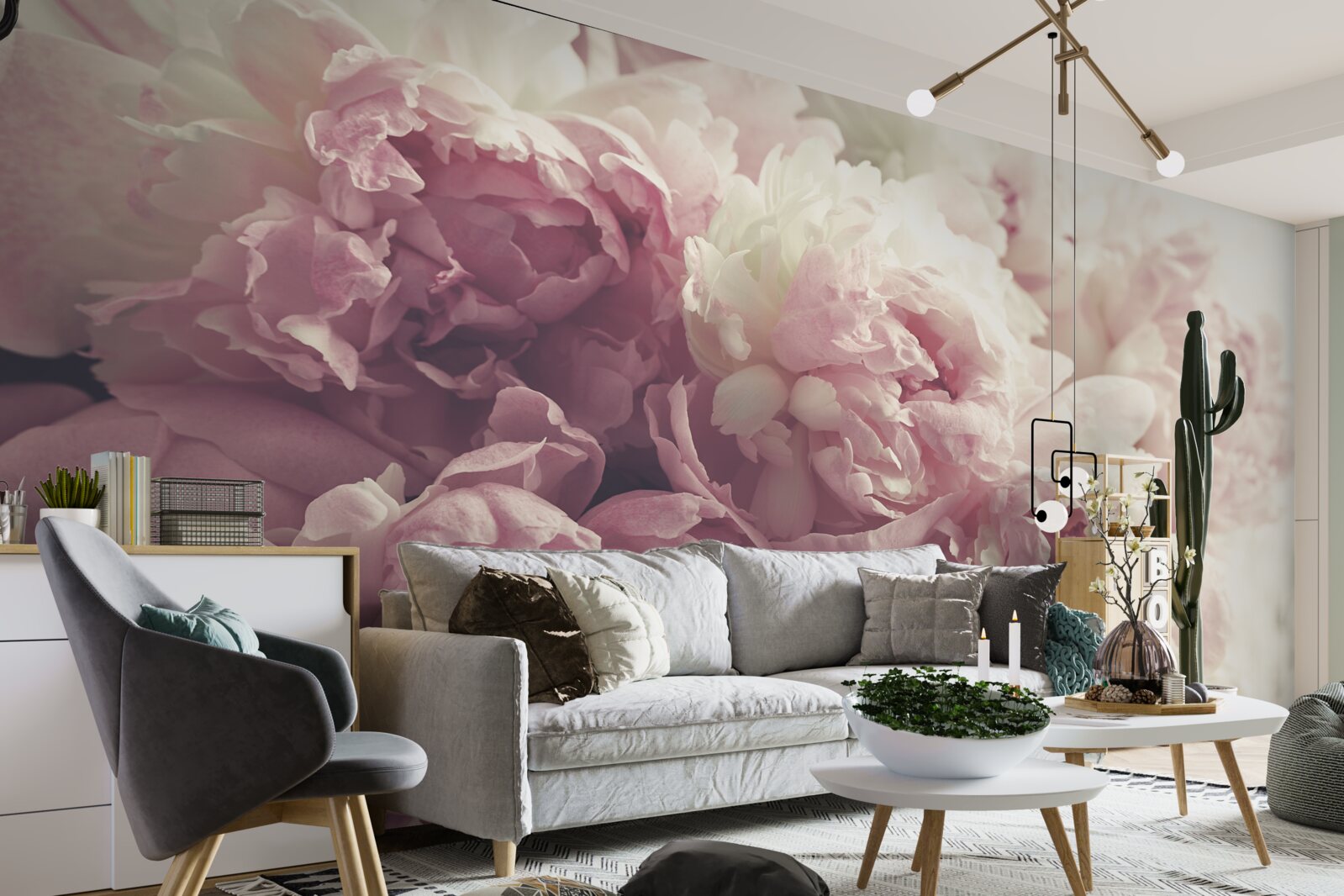 Fototapeta veľké ružové pivonky