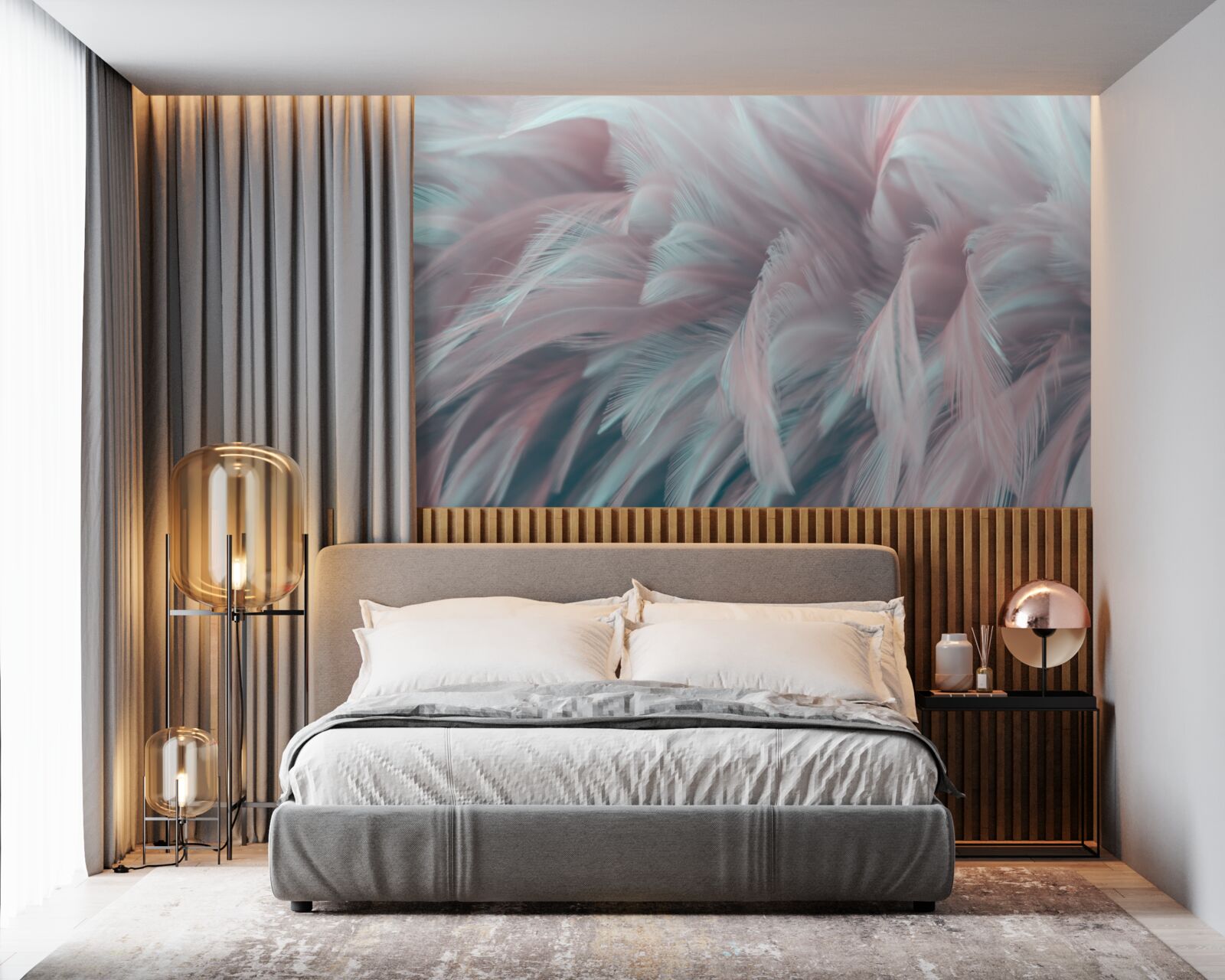 Fototapeta jemné ružovkasté perie