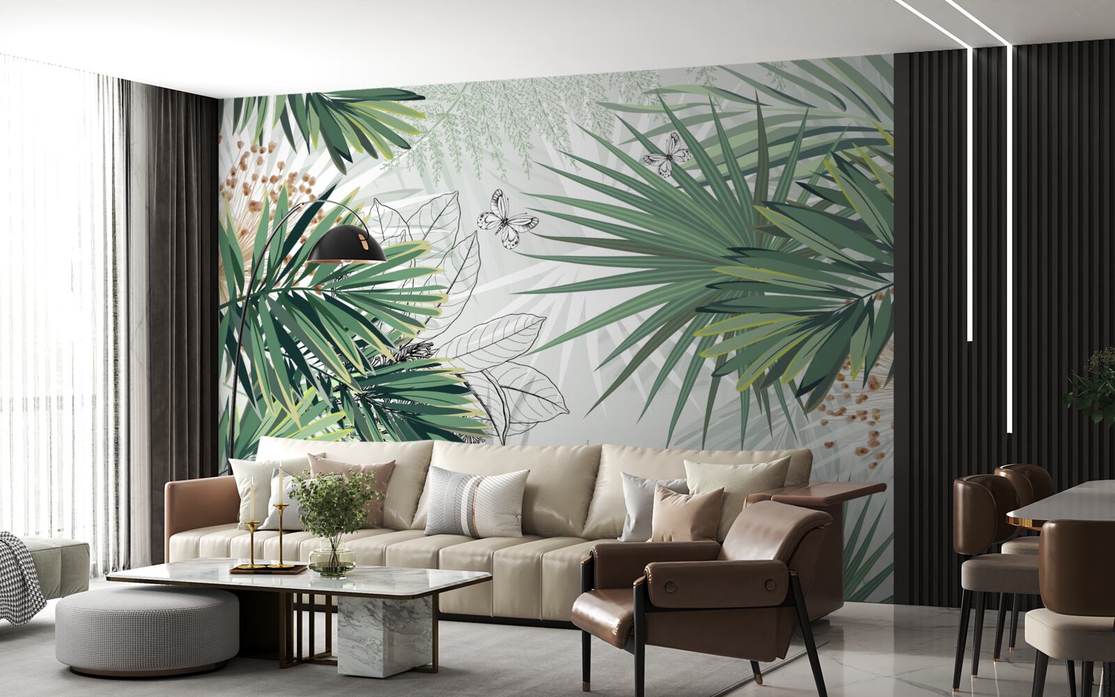 Fototapeta veľké konáre so zelenými listami