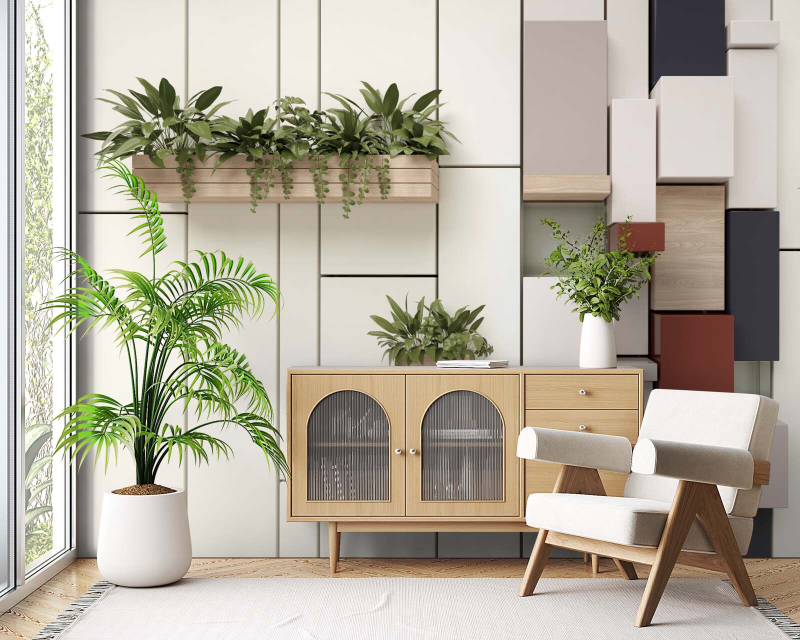 Fototapeta zelené rastliny v kvetináčoch