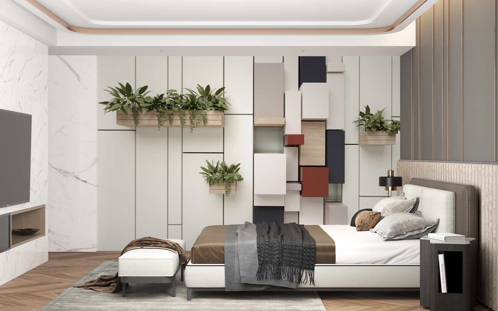 Fototapeta zelené rastliny v kvetináčoch