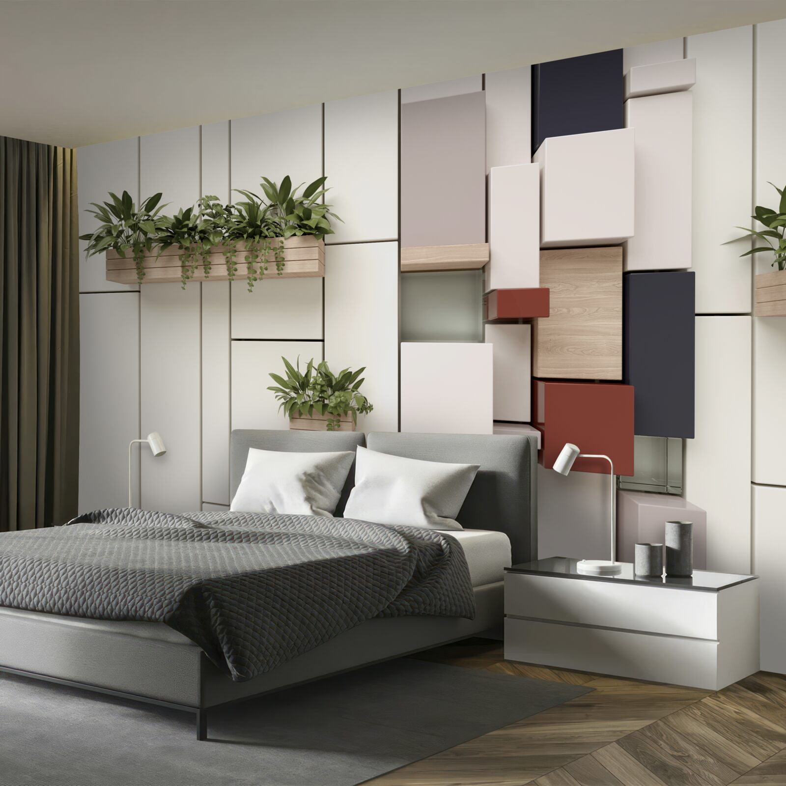 Fototapeta zelené rastliny v kvetináčoch