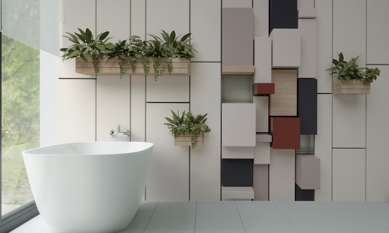 Fototapeta zelené rastliny v kvetináčoch