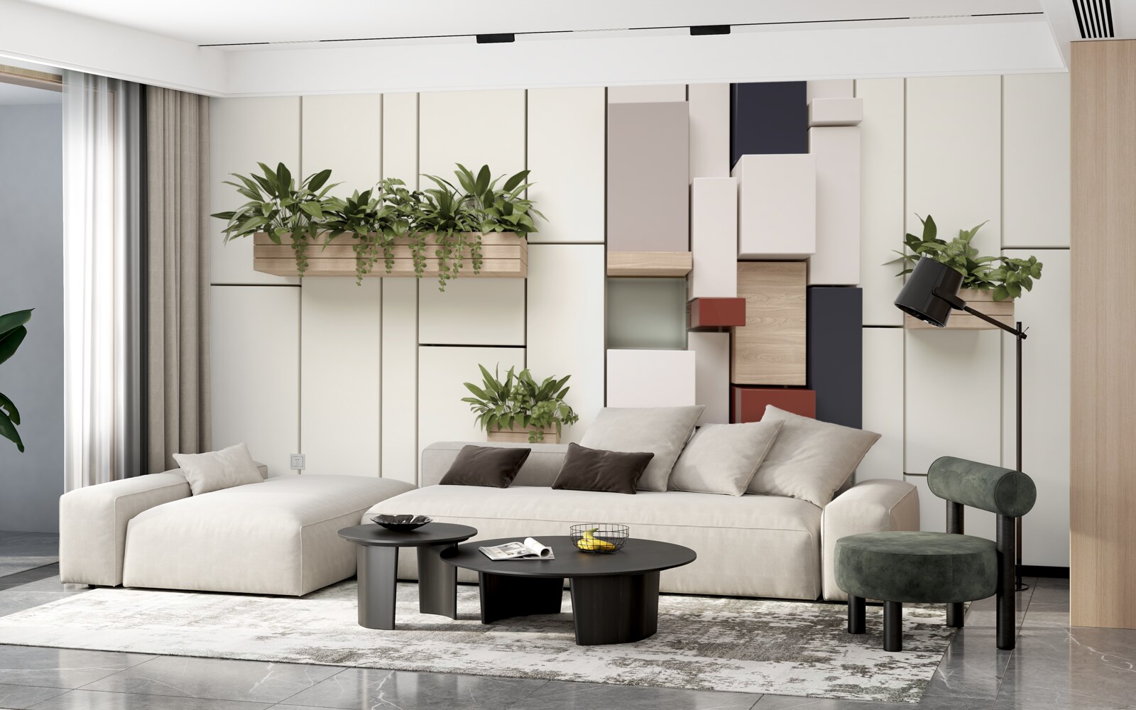 Fototapeta zelené rastliny v kvetináčoch