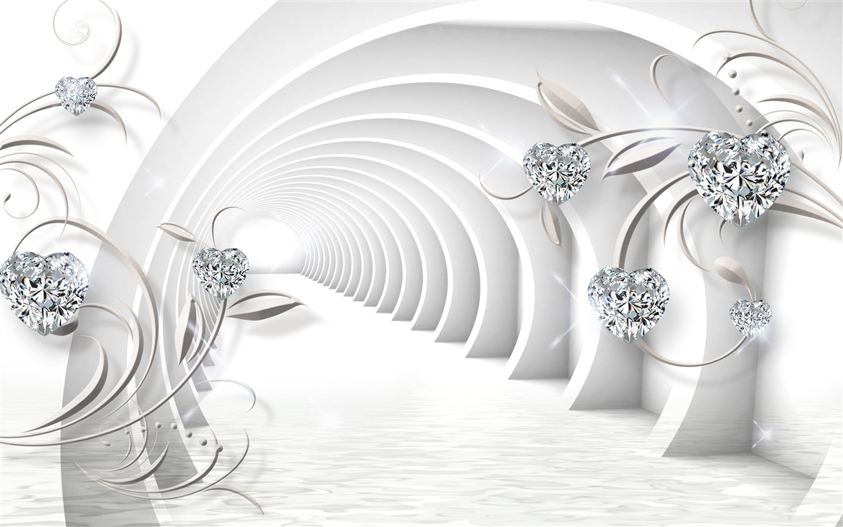 Fototapeta nekonečná chodba zahalená do snehobielej čistoty