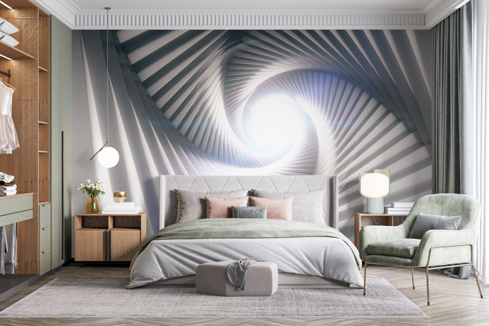 Fototapeta lievik, ktorý neustále rastie, má sivú farbu