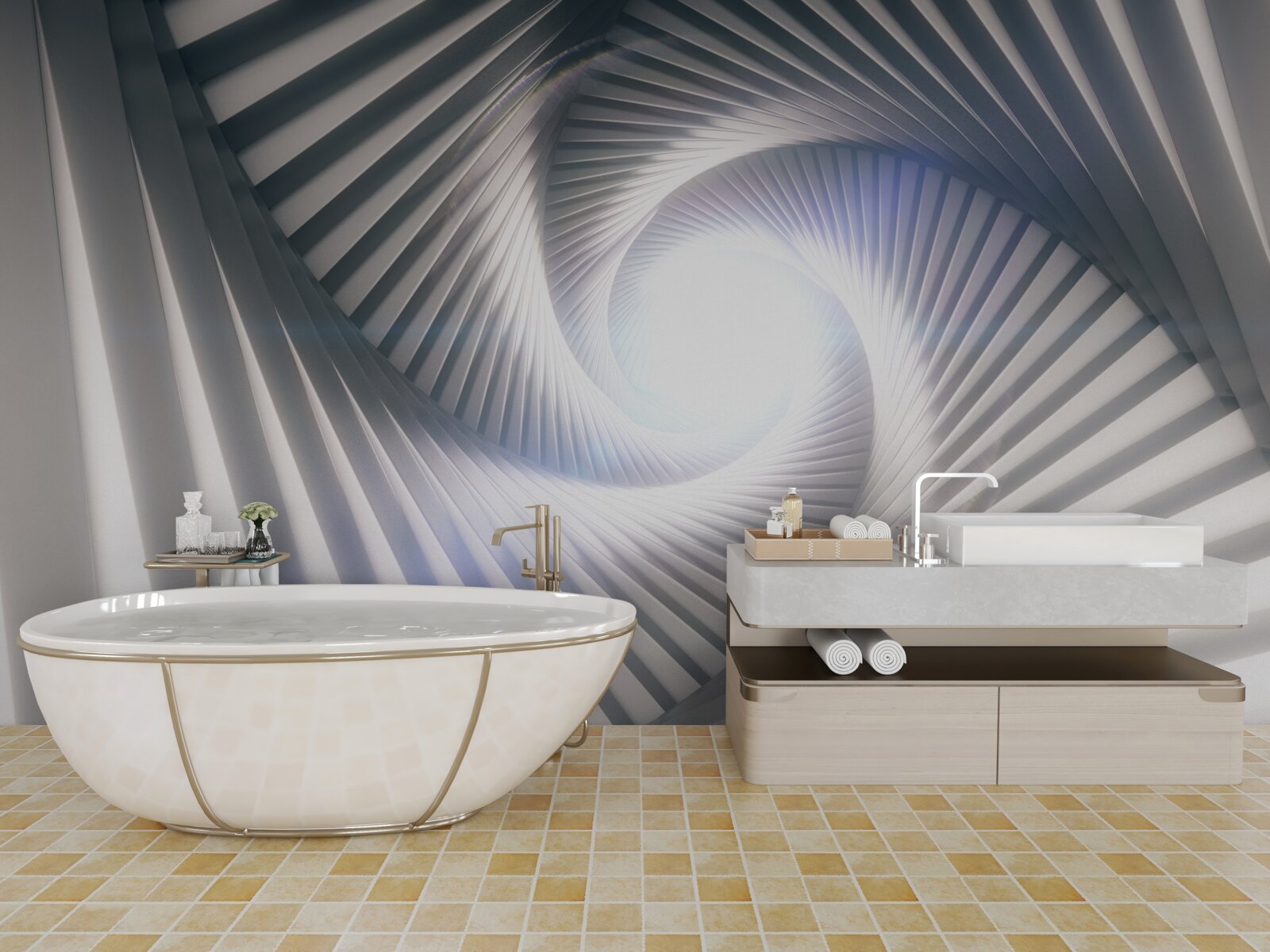 Fototapeta lievik, ktorý neustále rastie, má sivú farbu