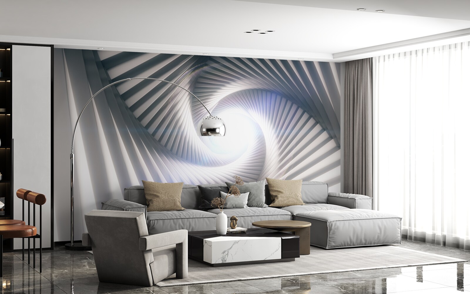 Fototapeta lievik, ktorý neustále rastie, má sivú farbu