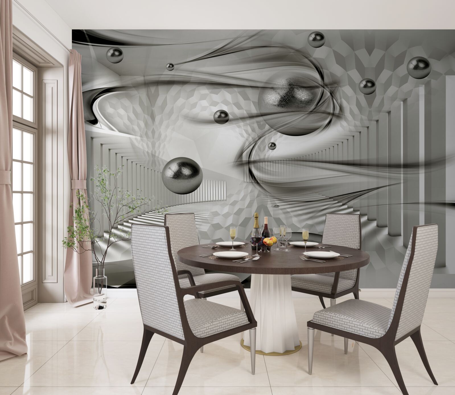 Fototapeta rôzne geometrie v odtieňoch sivej