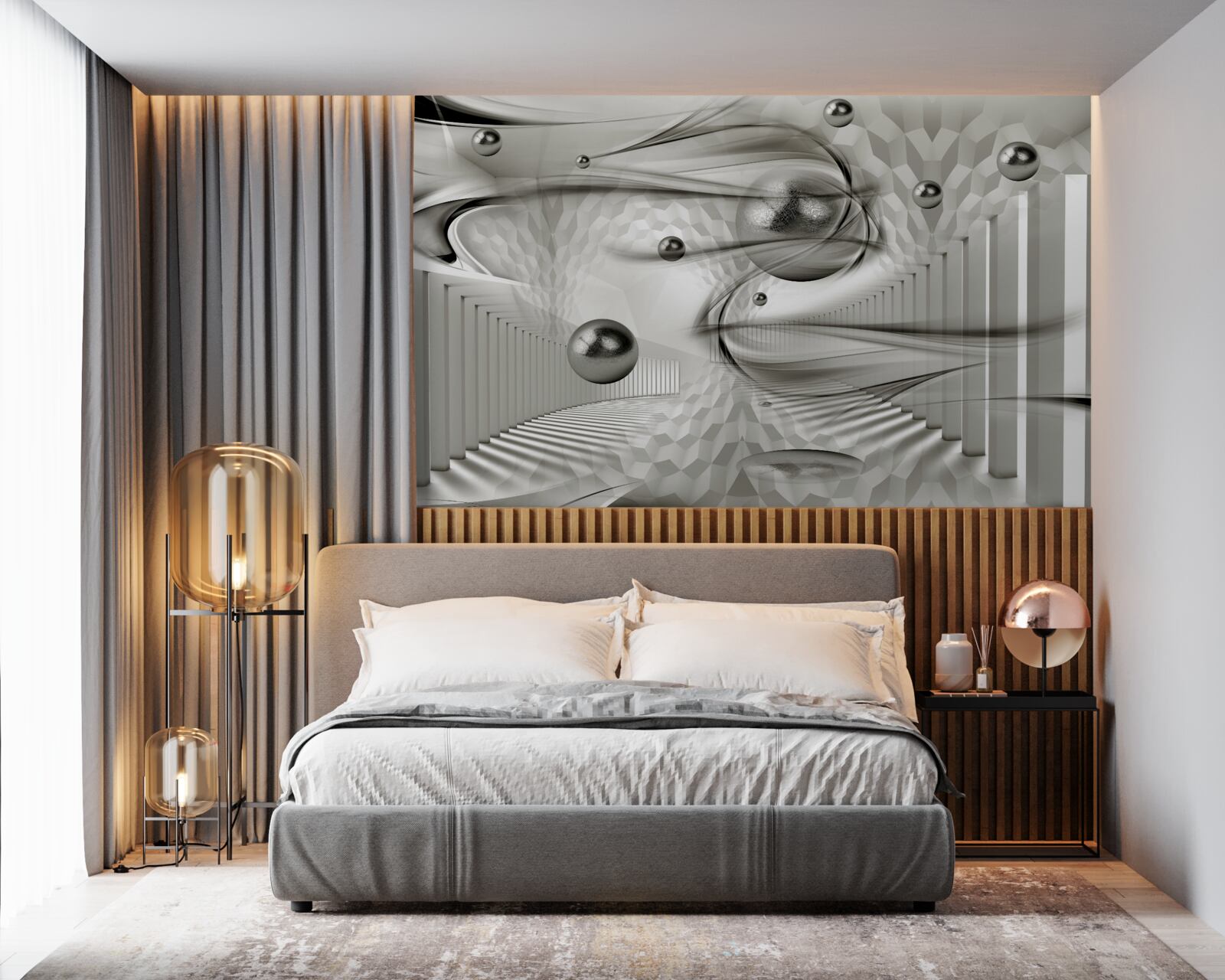 Fototapeta rôzne geometrie v odtieňoch sivej