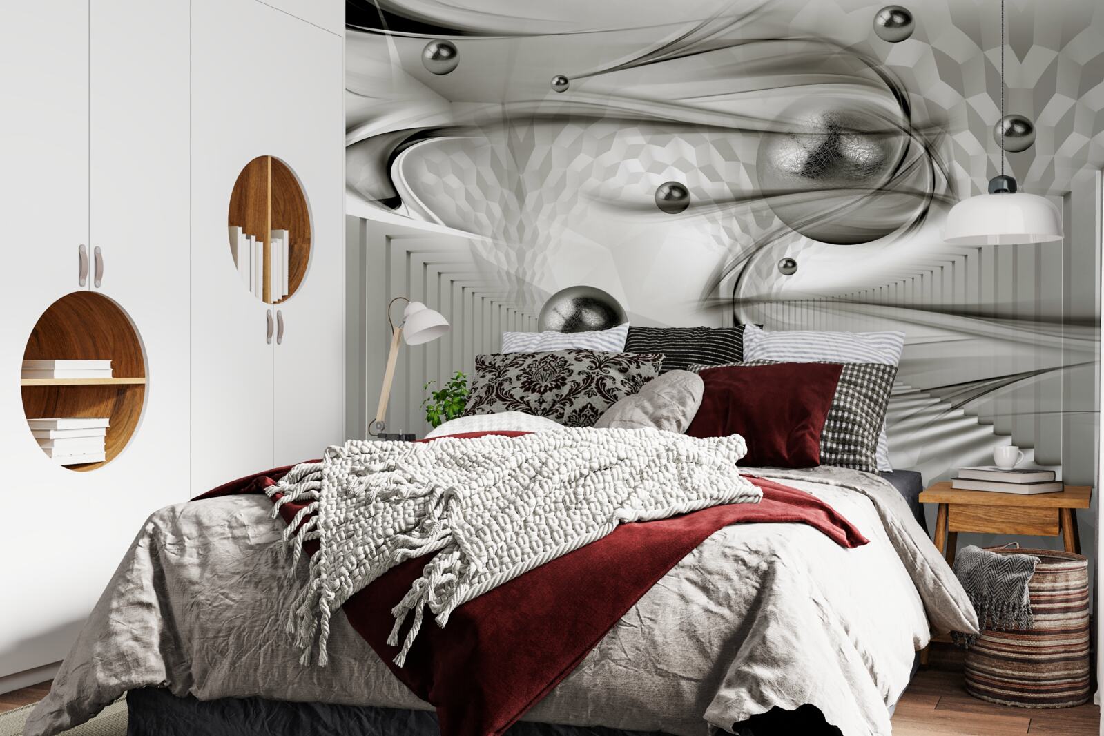 Fototapeta rôzne geometrie v odtieňoch sivej