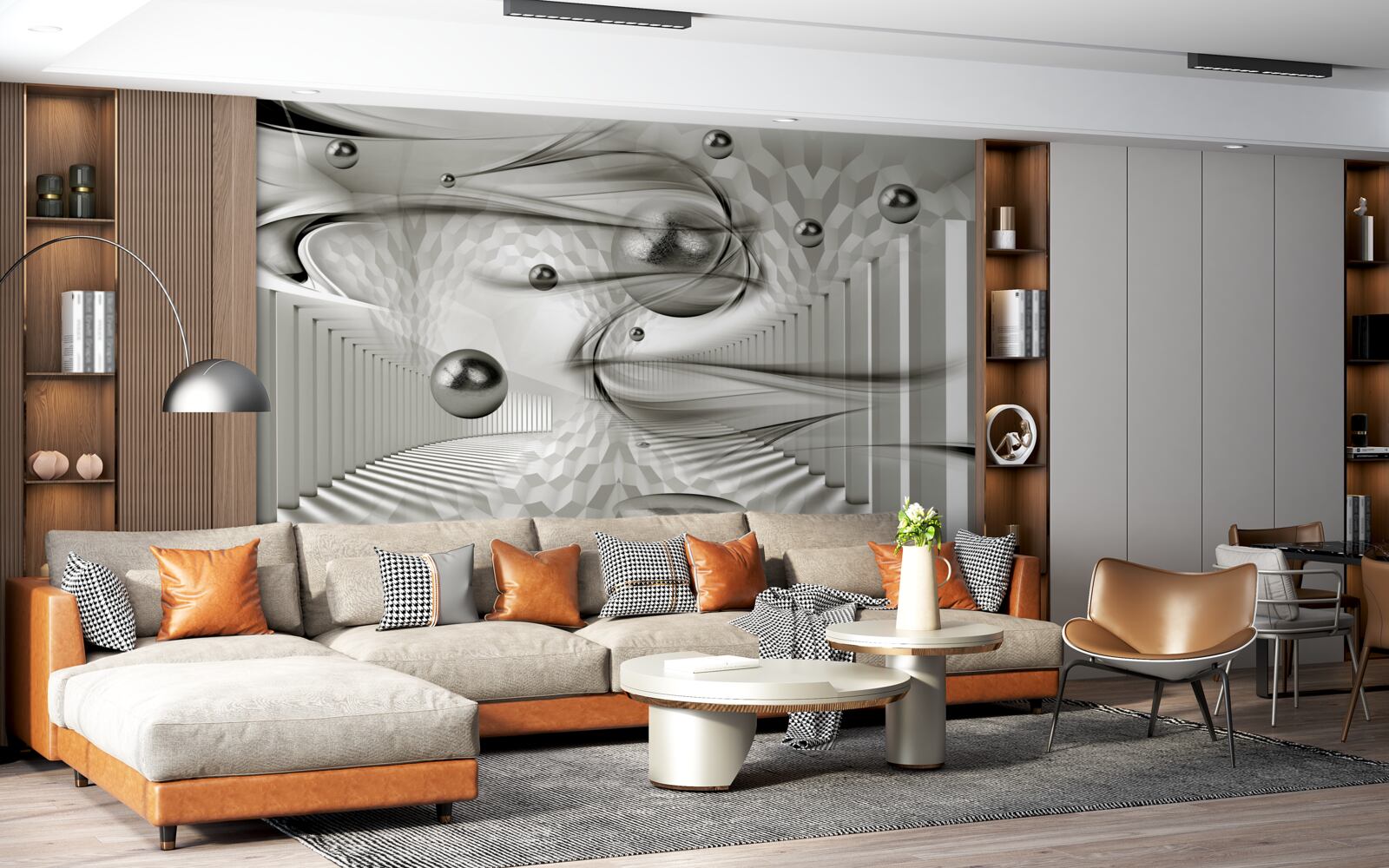 Fototapeta rôzne geometrie v odtieňoch sivej