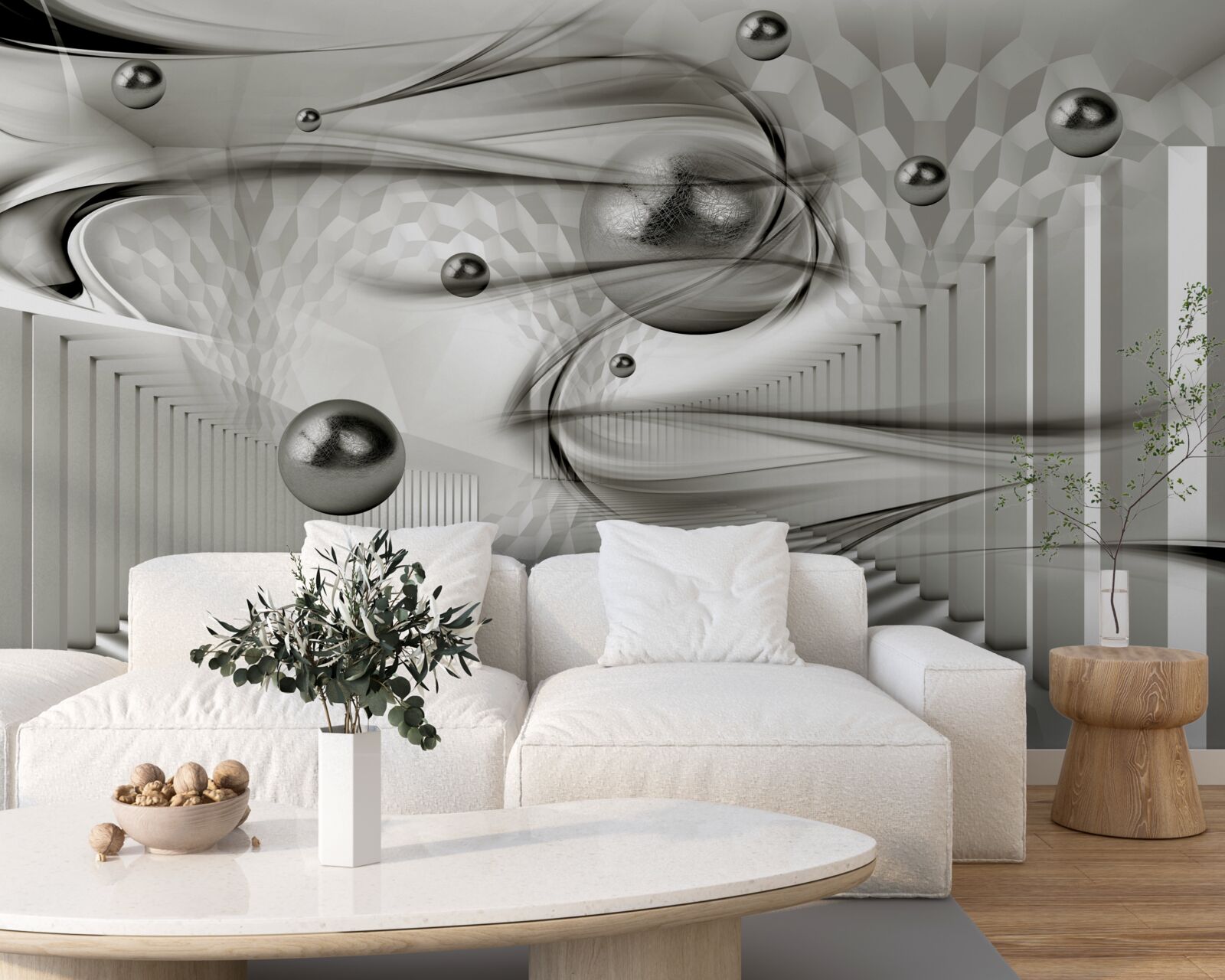 Fototapeta rôzne geometrie v odtieňoch sivej