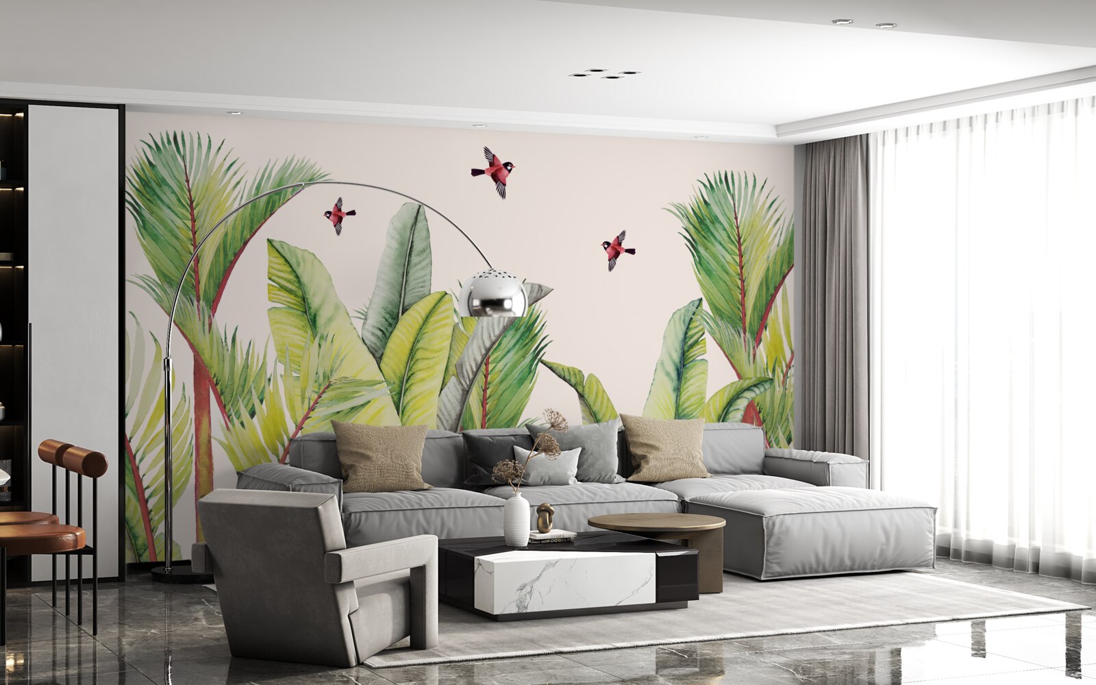 Fototapeta zeleň pod krídlami vtákov