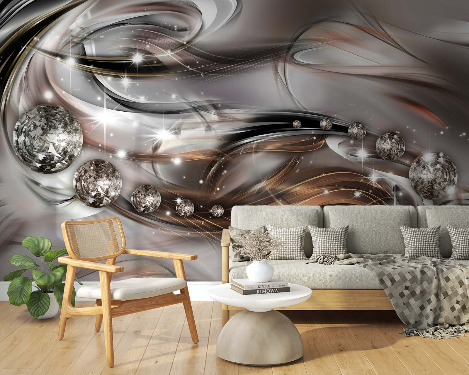 Fototapeta vzor s kryštálmi vo vektorovom formáte