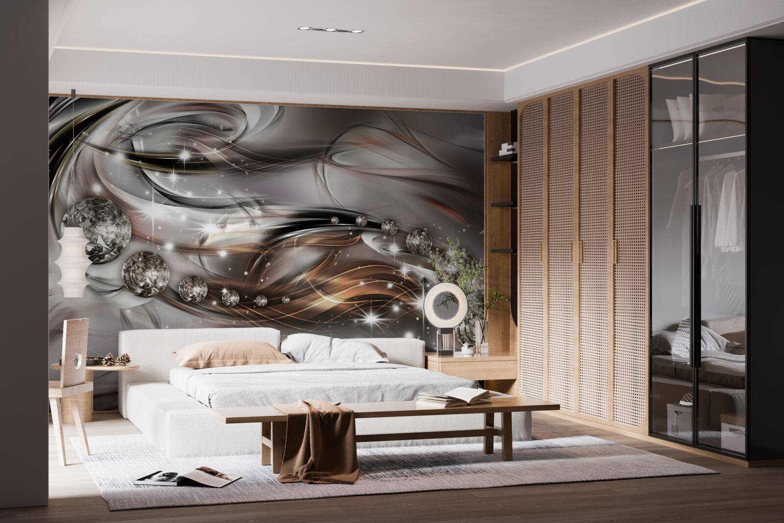 Fototapeta vzor s kryštálmi vo vektorovom formáte