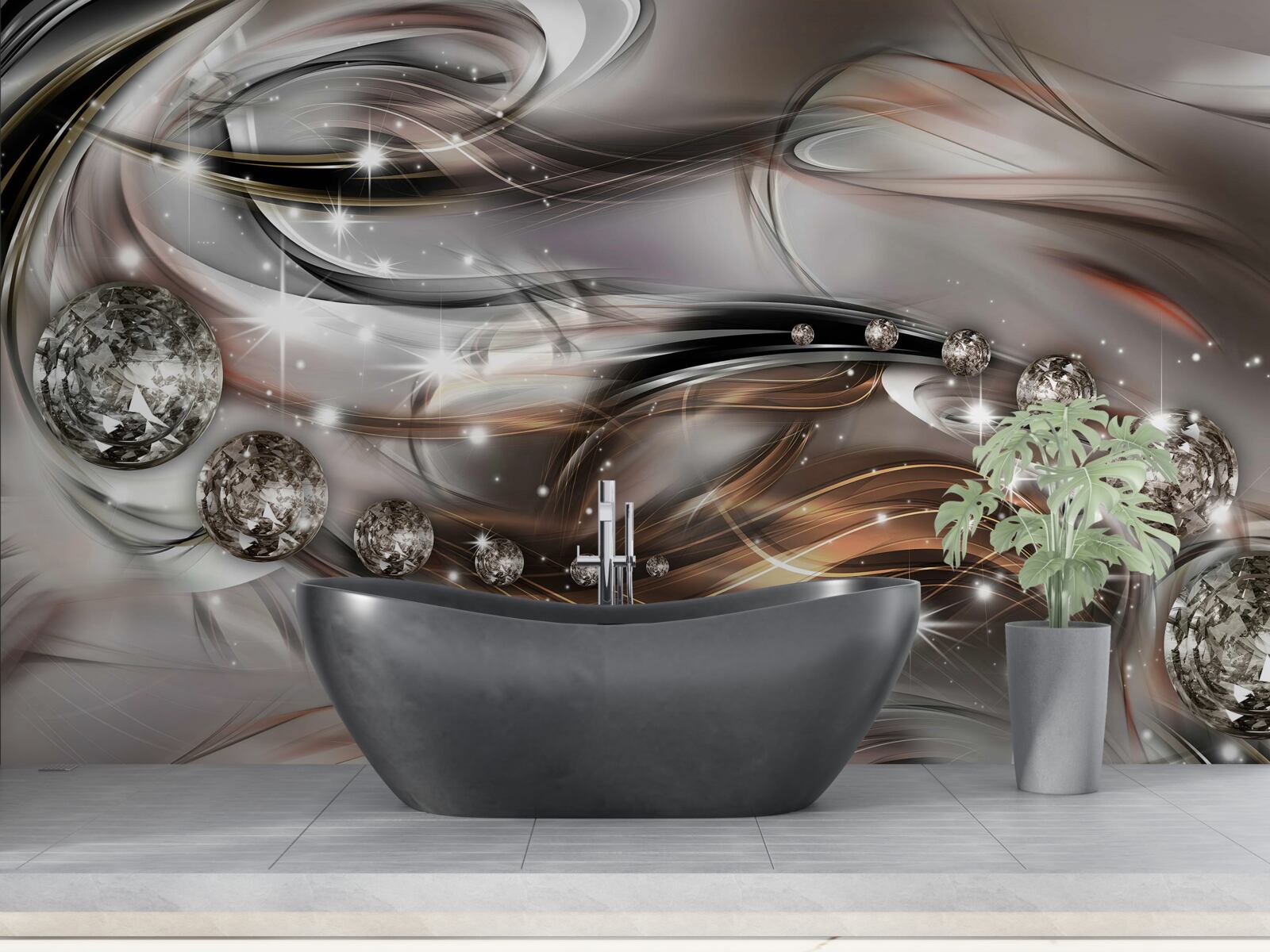 Fototapeta vzor s kryštálmi vo vektorovom formáte