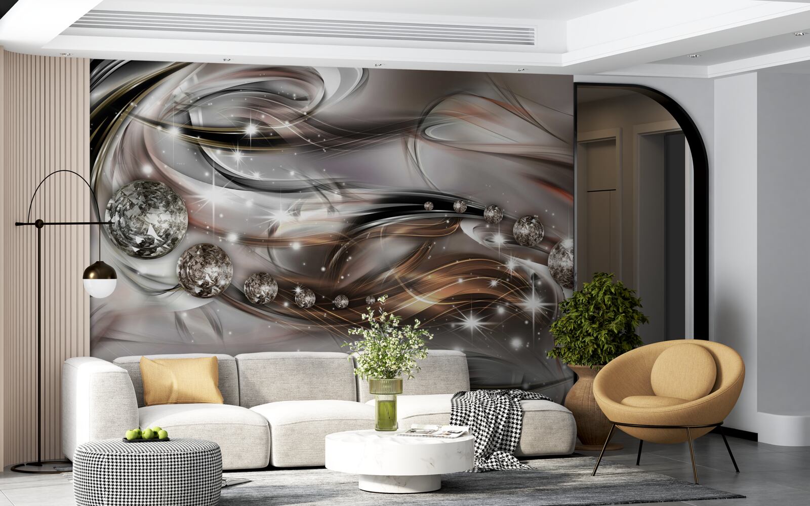 Fototapeta vzor s kryštálmi vo vektorovom formáte