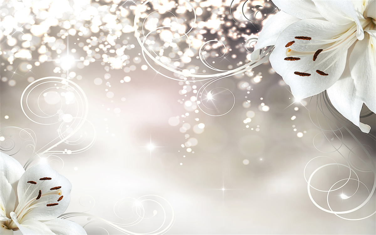 Fototapeta Žiariace pozadie a šarlátové ľalie