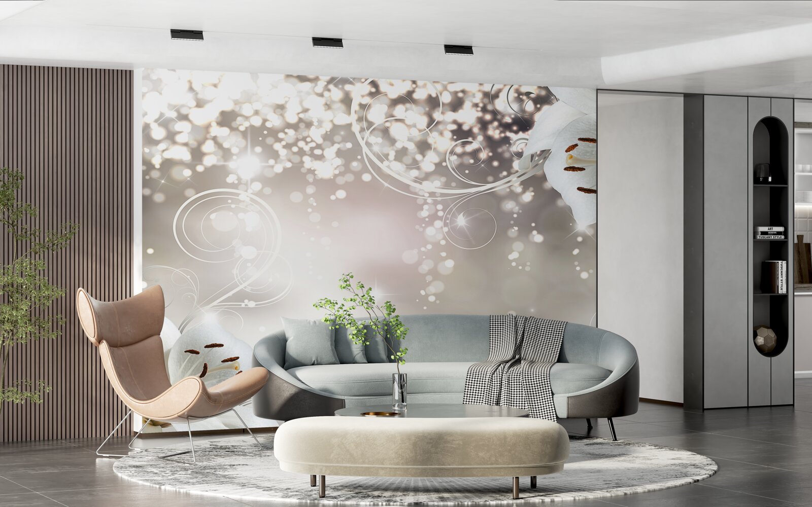 Fototapeta Žiariace pozadie a šarlátové ľalie