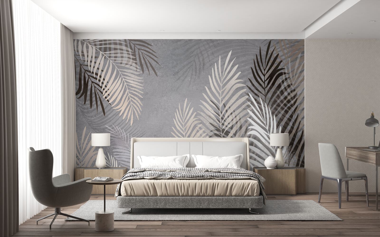 Fototapeta veľké tenké listy sú biele