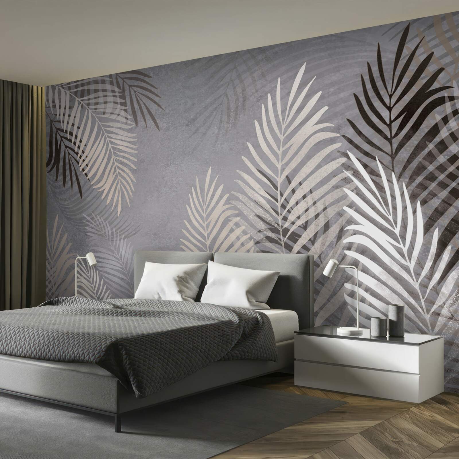 Fototapeta veľké tenké listy sú biele