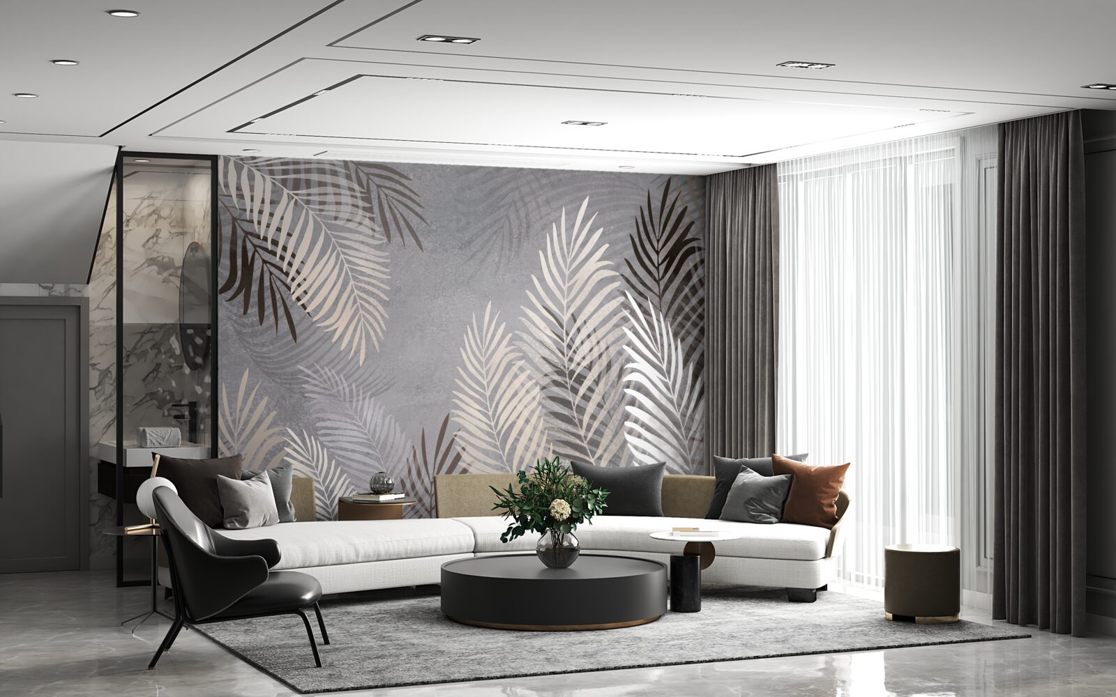 Fototapeta veľké tenké listy sú biele