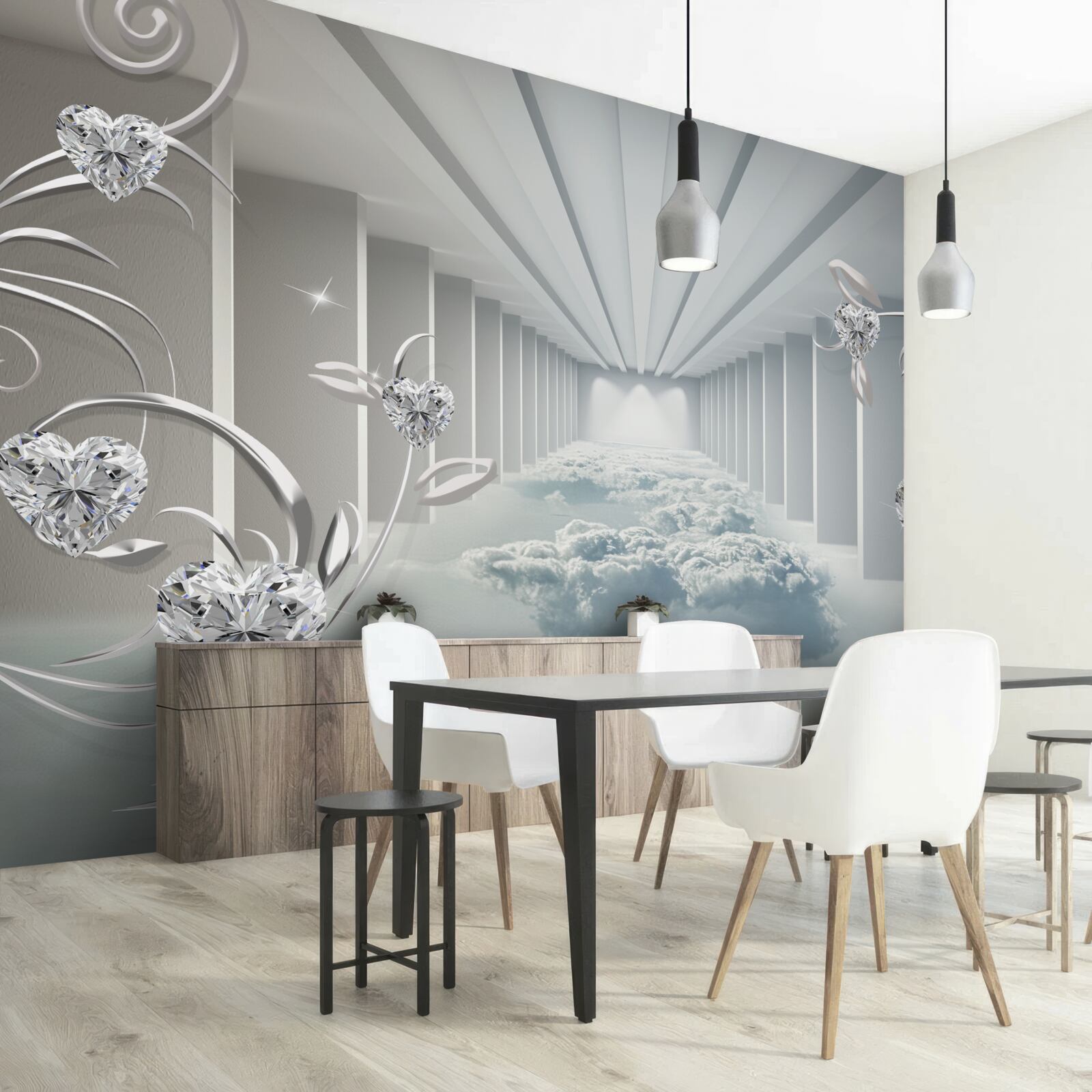 Fototapeta dlhá biela chodba