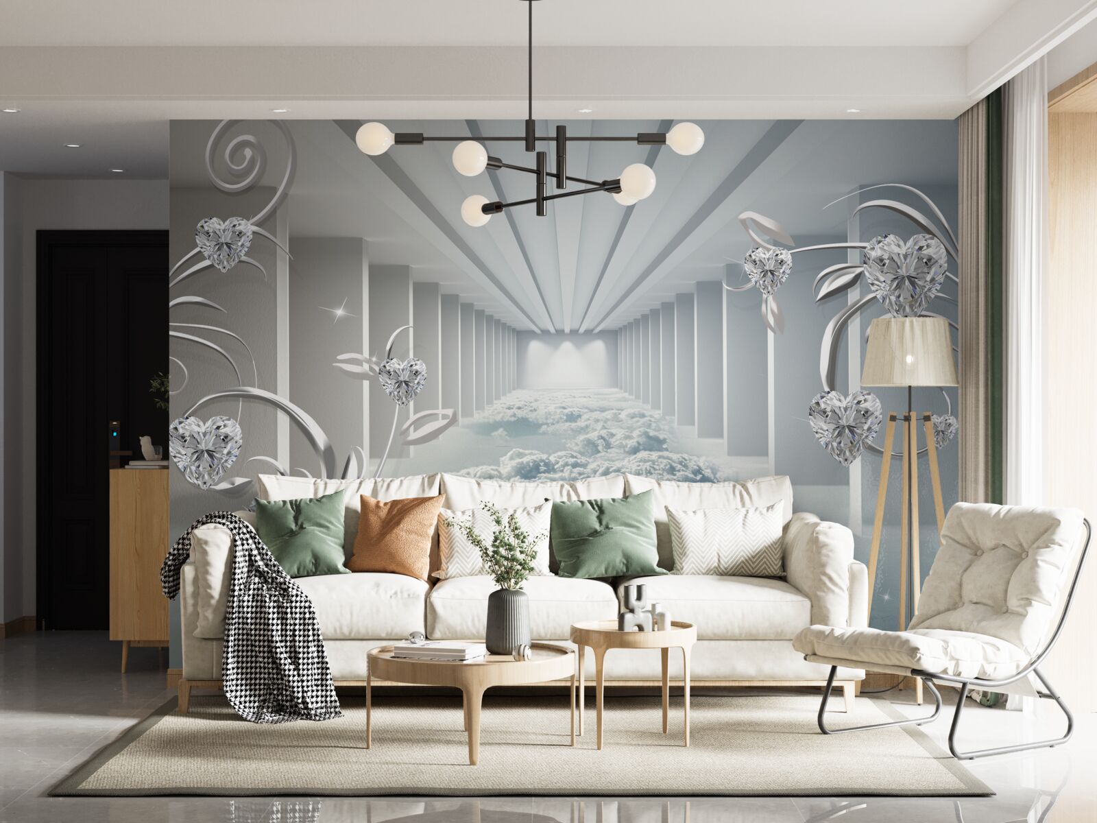 Fototapeta dlhá biela chodba