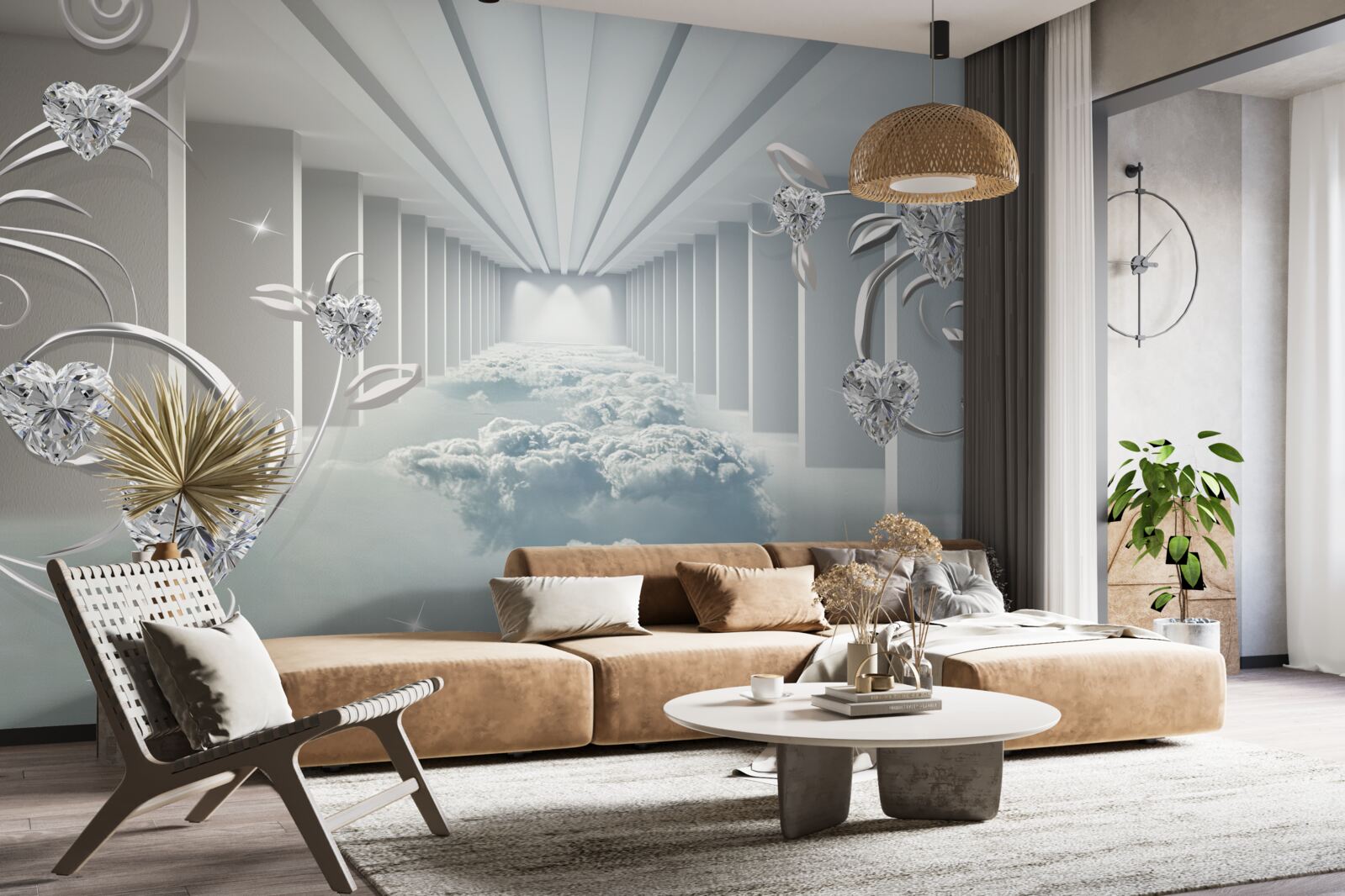 Fototapeta dlhá biela chodba