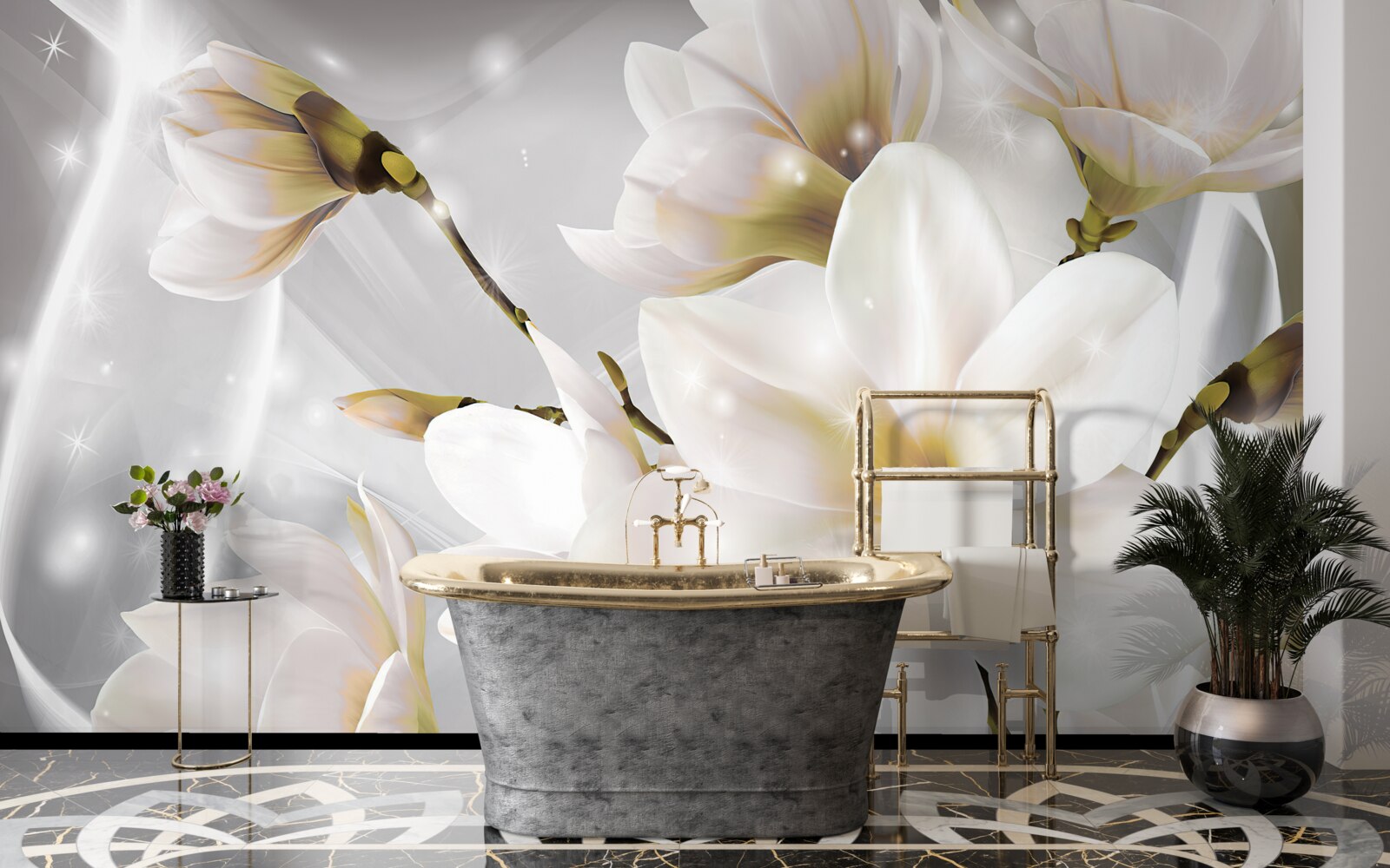 Fototapeta biele kvety úžasnej veľkosti