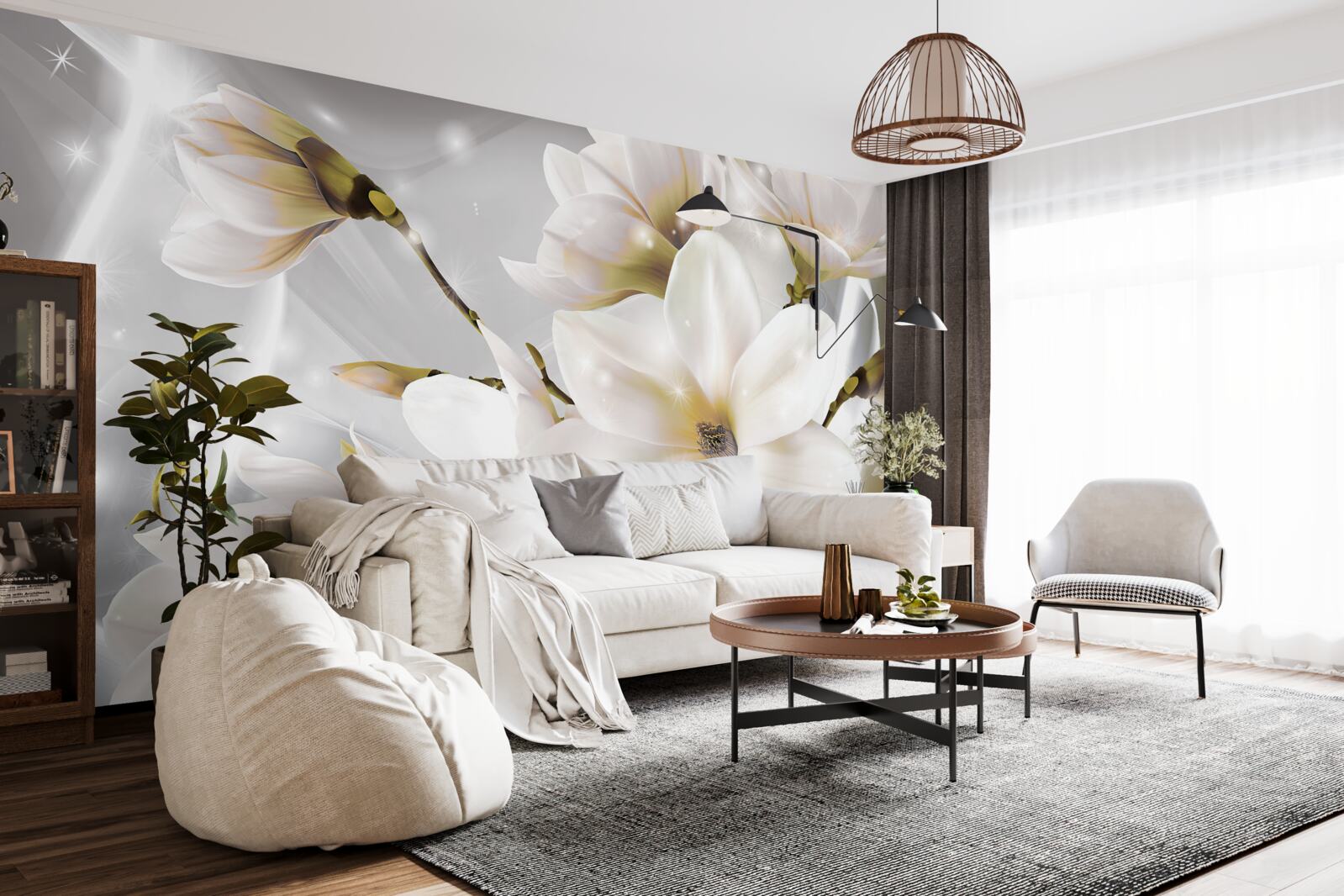 Fototapeta biele kvety úžasnej veľkosti