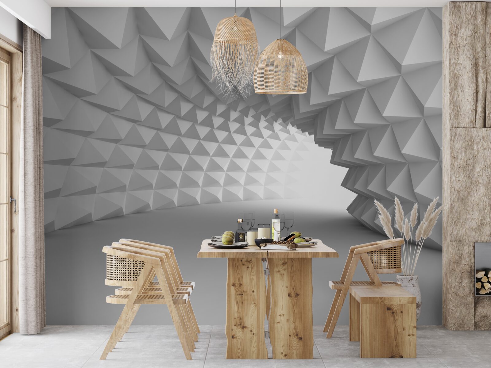 Fototapeta biela tunelová chodba